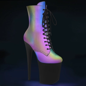 8 Inch Heel FLAMINGO-1020REFL Rainbow Reflective
