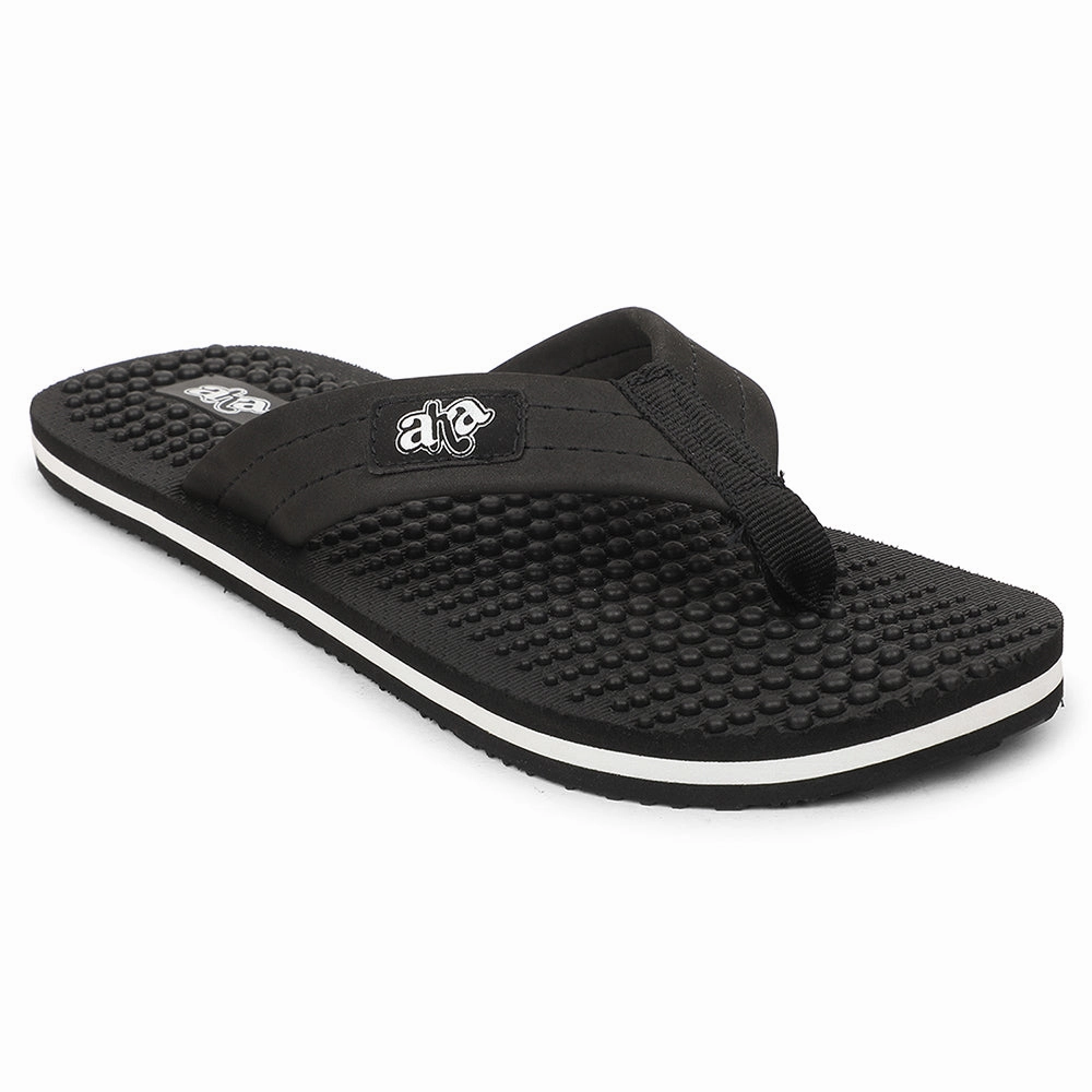 A-HA Black Casual Slipper For Men BEL-1 By Liberty