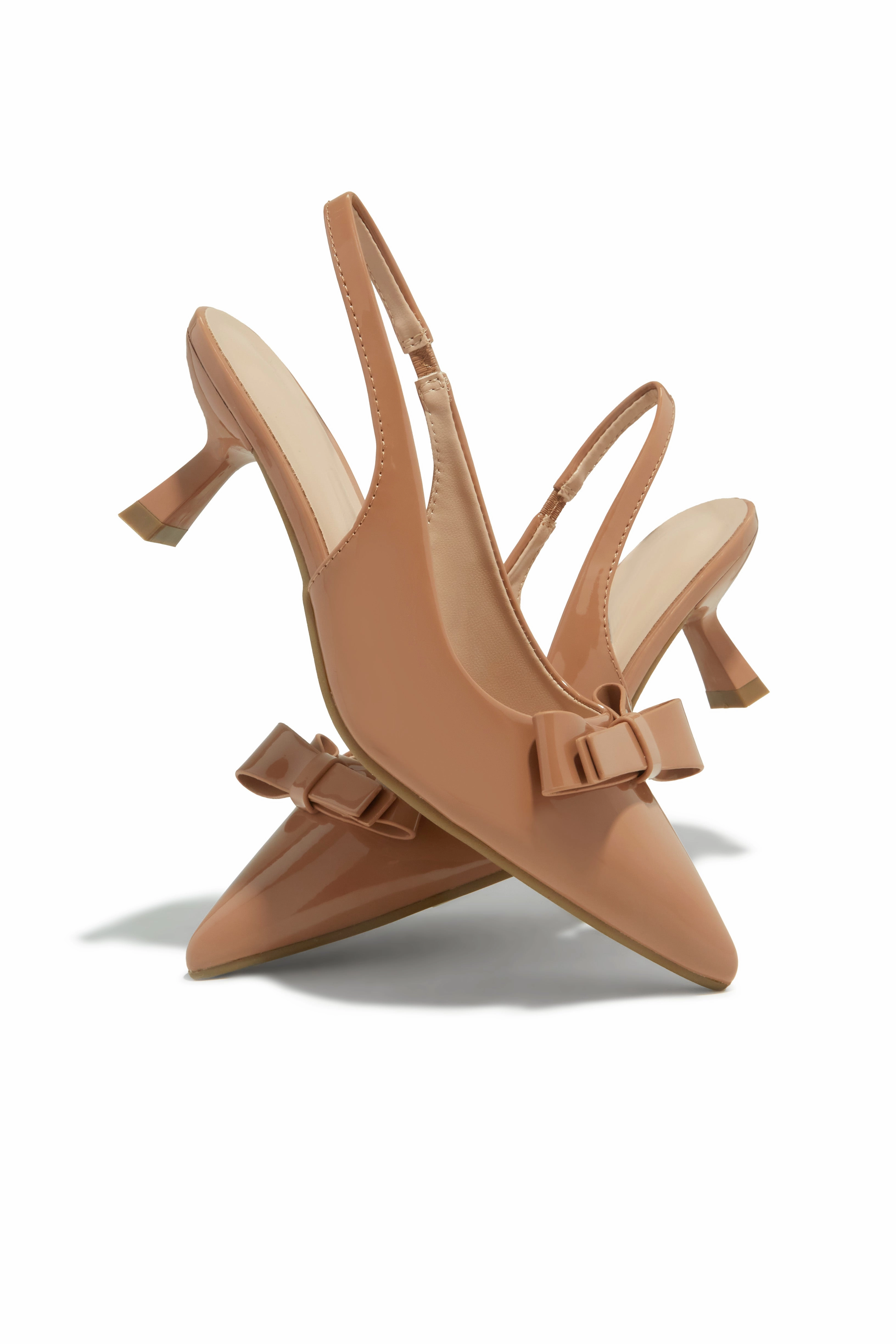 Alayna Mid Heel Slingback Pumps - Nude