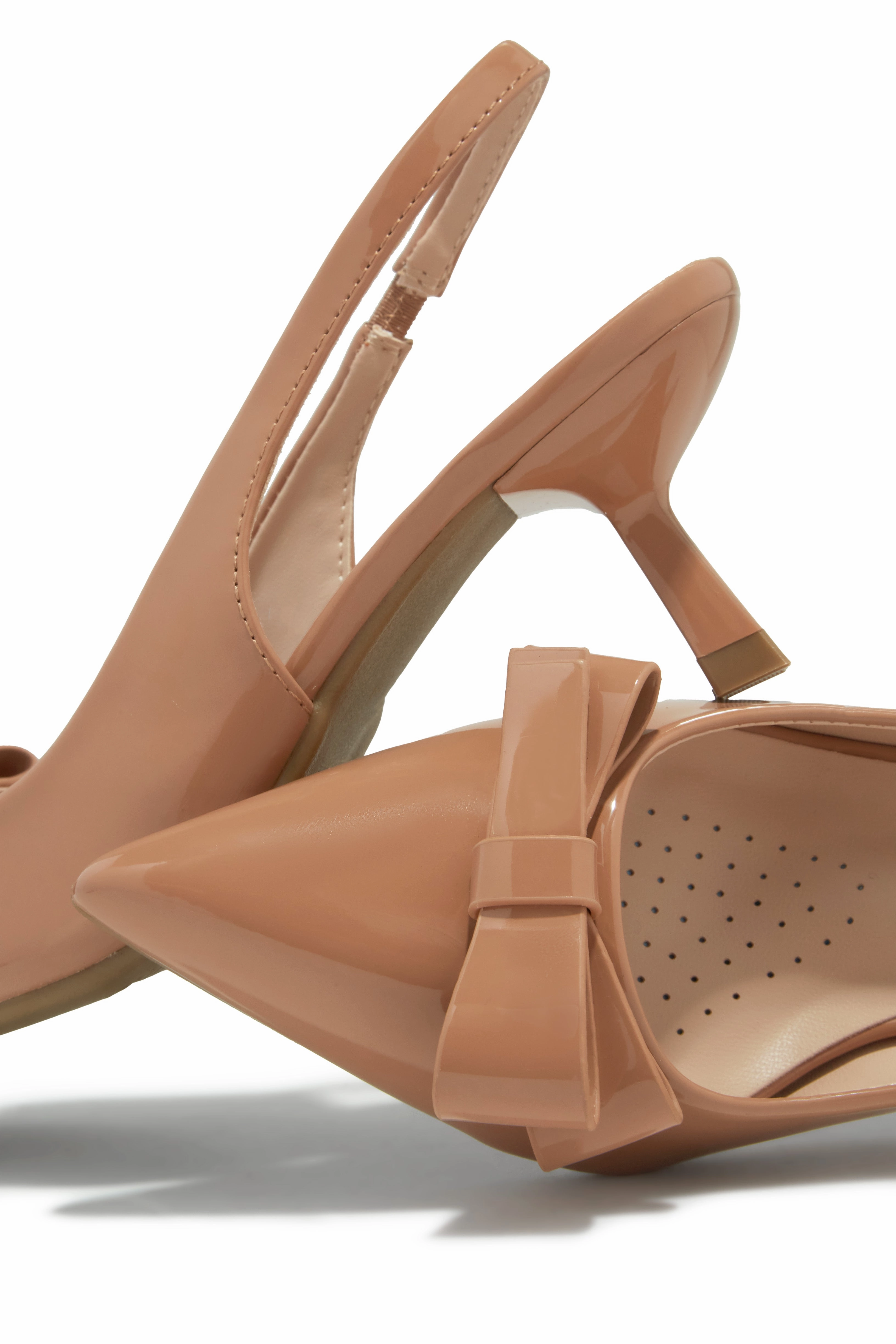 Alayna Mid Heel Slingback Pumps - Nude