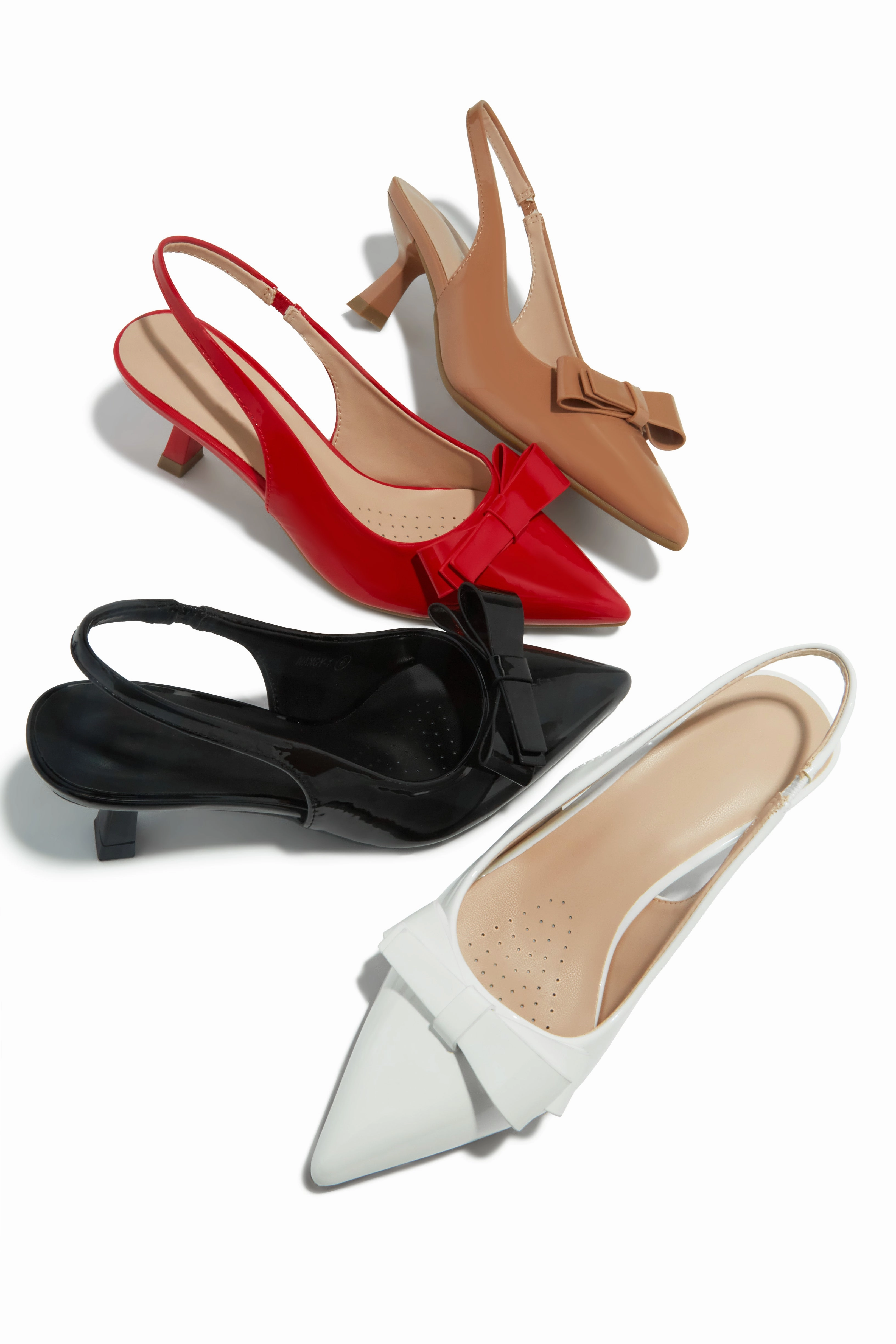 Alayna Mid Heel Slingback Pumps - Red