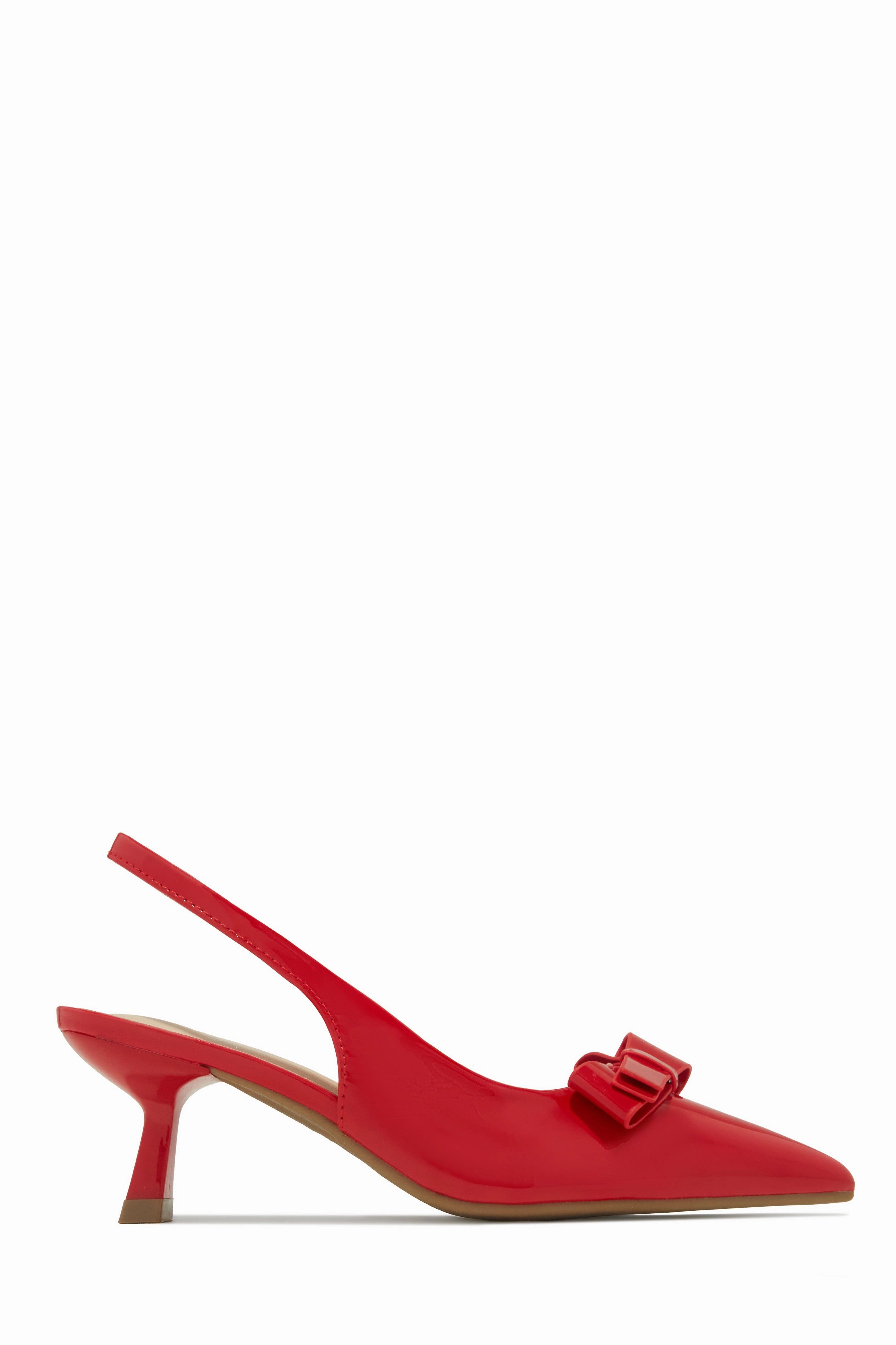 Alayna Mid Heel Slingback Pumps - Red