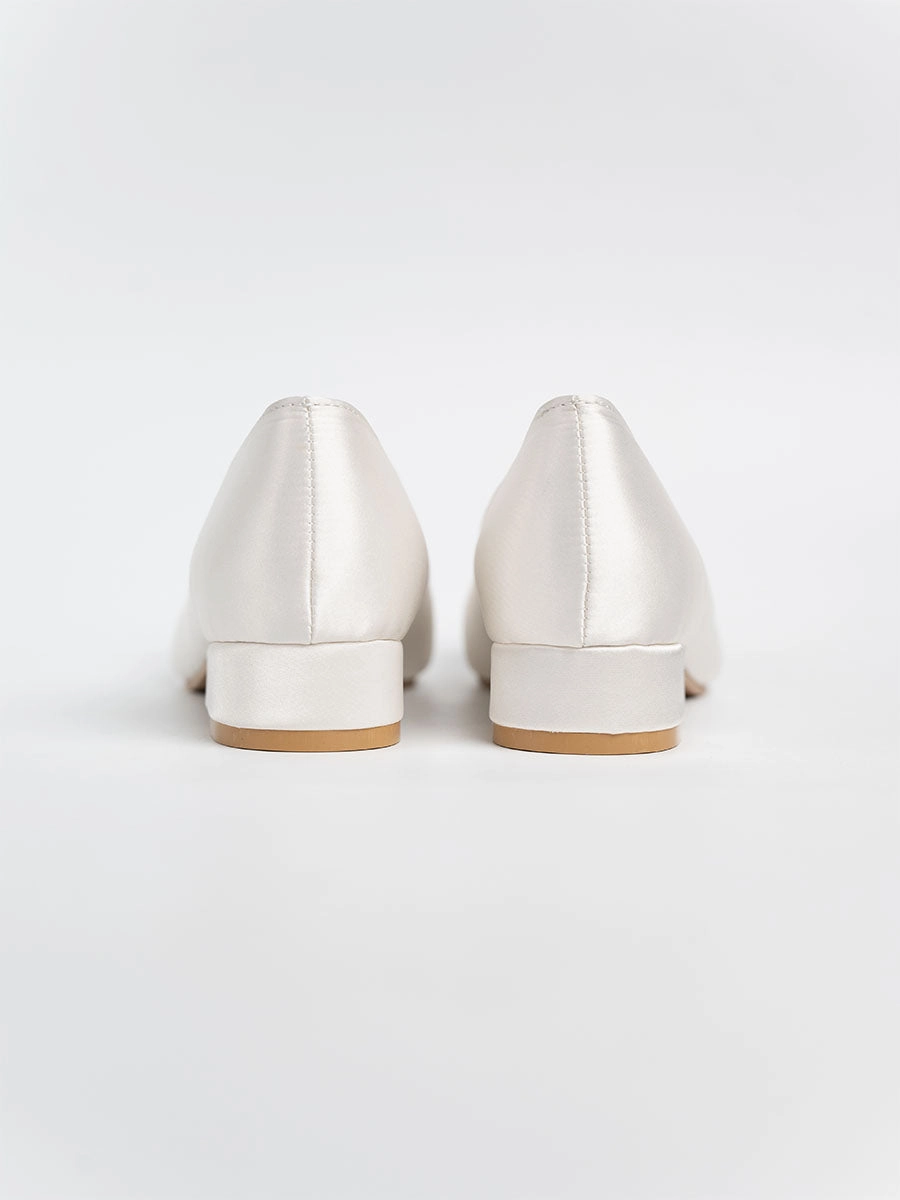 Alyssa Rhinestone Satin Low Heels
