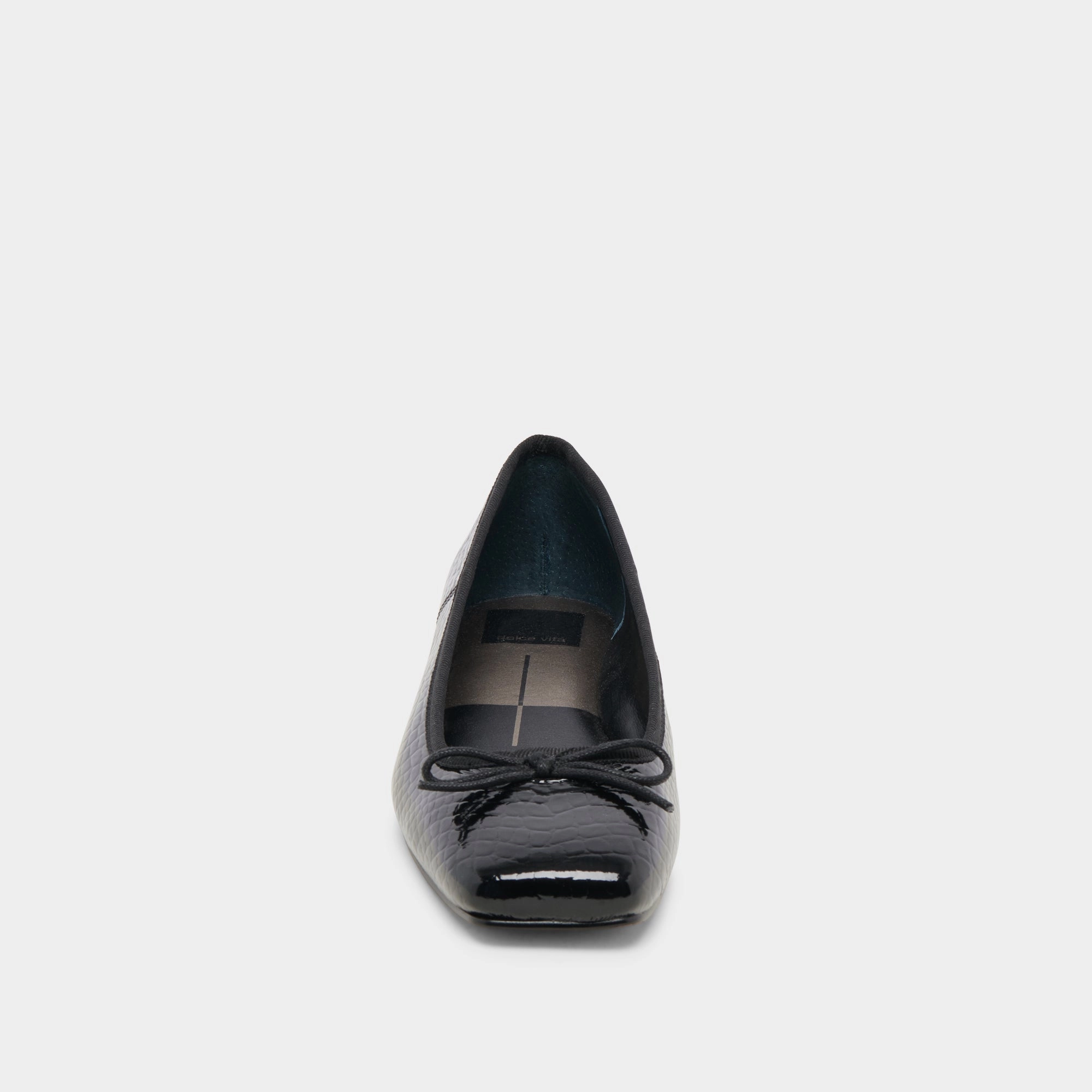 ANISA BALLET FLATS NOIR EMBOSSED LEATHER
