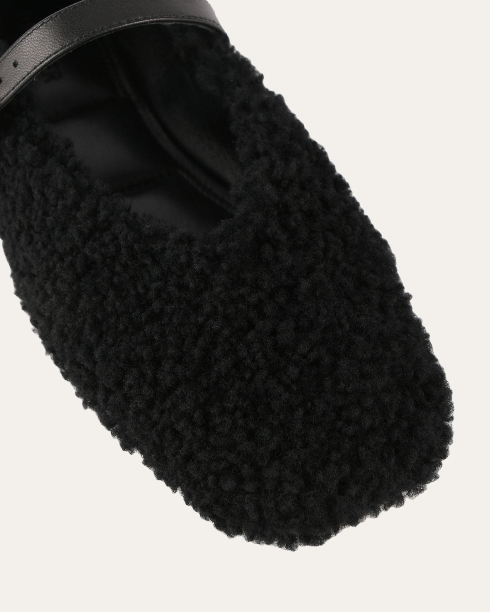 APRIL CASUAL FLATS BLACK SHEARLING