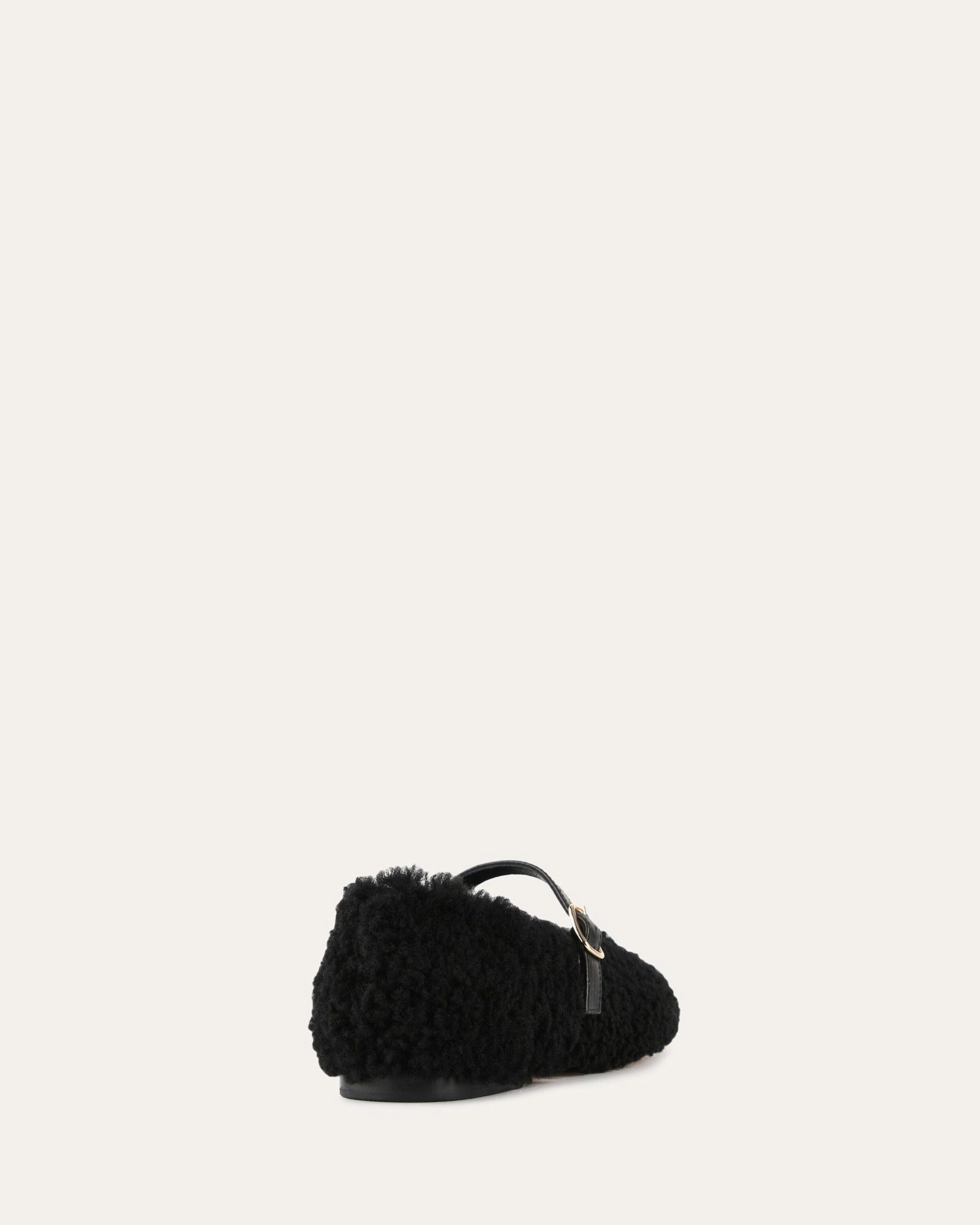 APRIL CASUAL FLATS BLACK SHEARLING