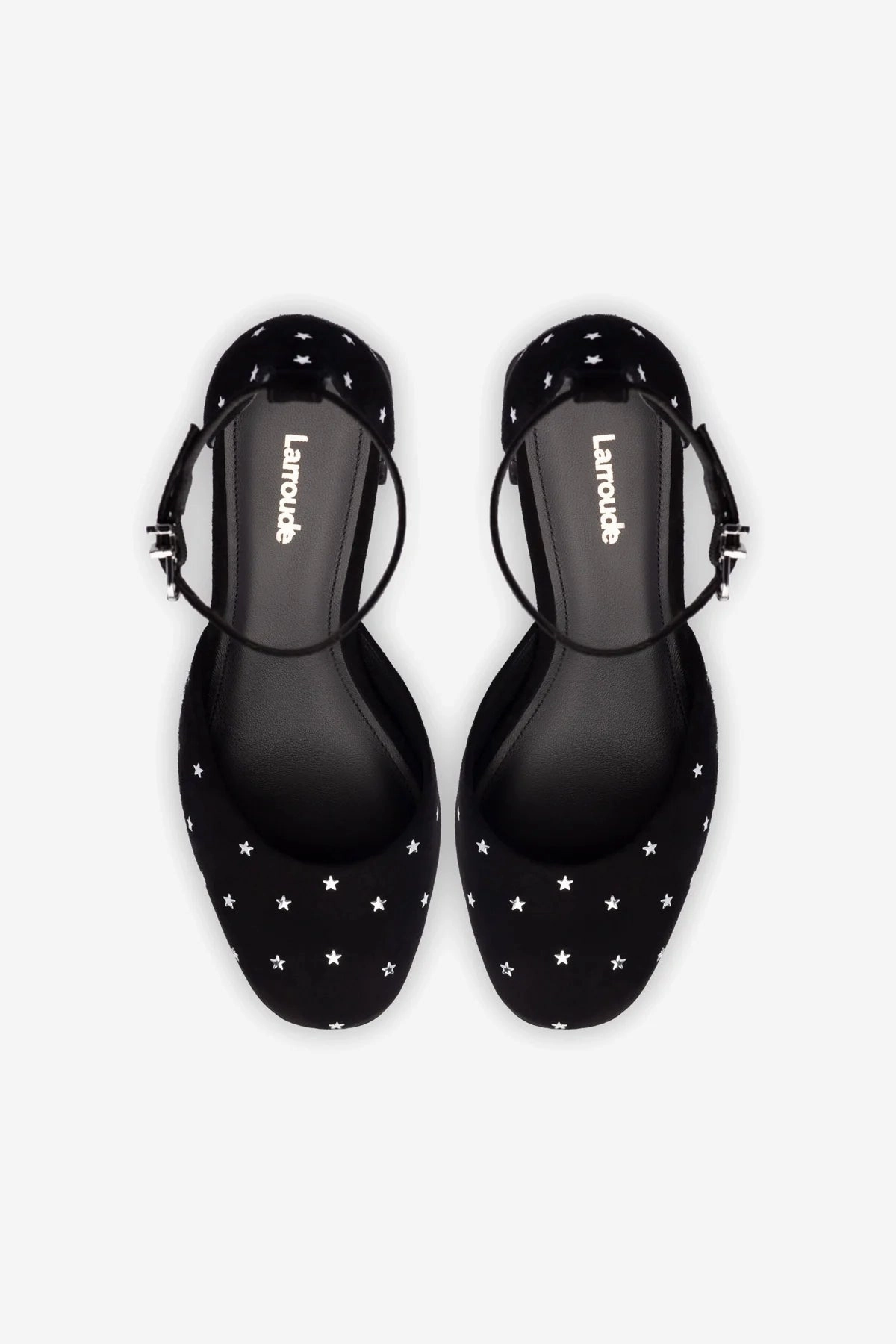 Ari Pump In Black Suede and Silver Stars