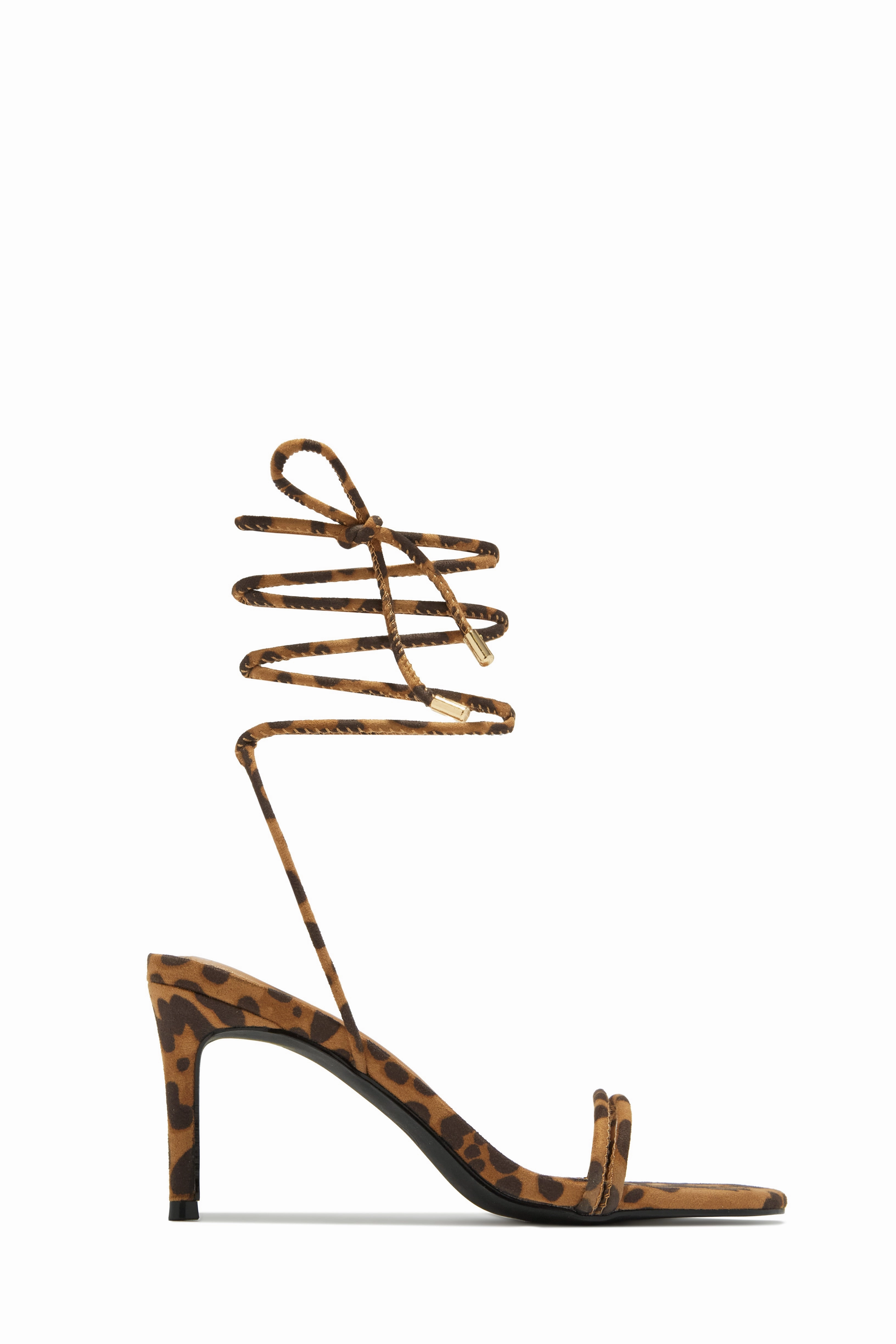 Ashantii Lace Up Mid Heels - Leopard