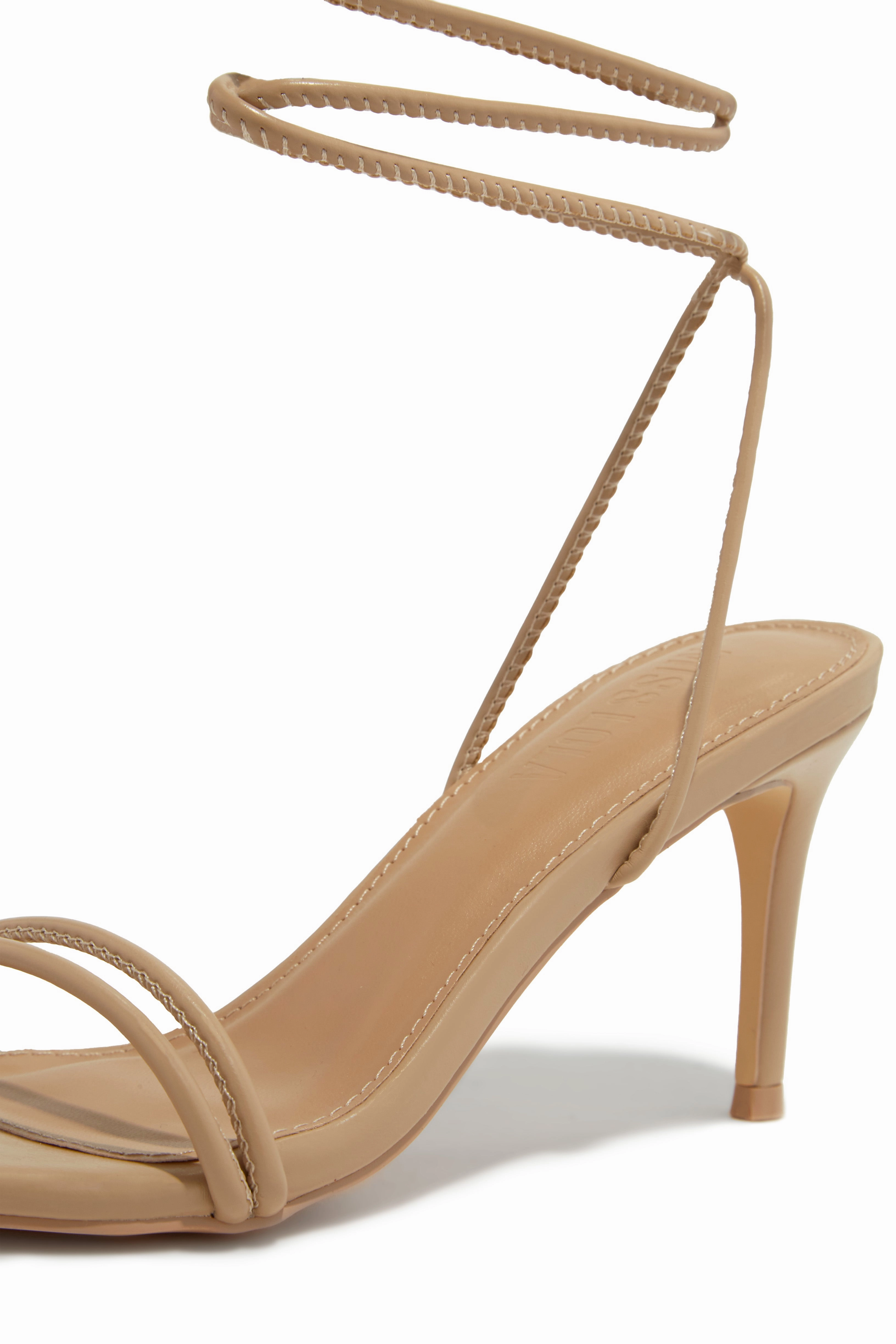 Ashantii Lace Up Mid Heels - Nude
