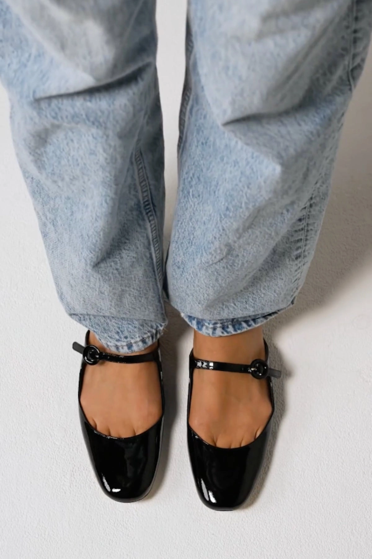 Blair Flat Mule In Black Patent Leather