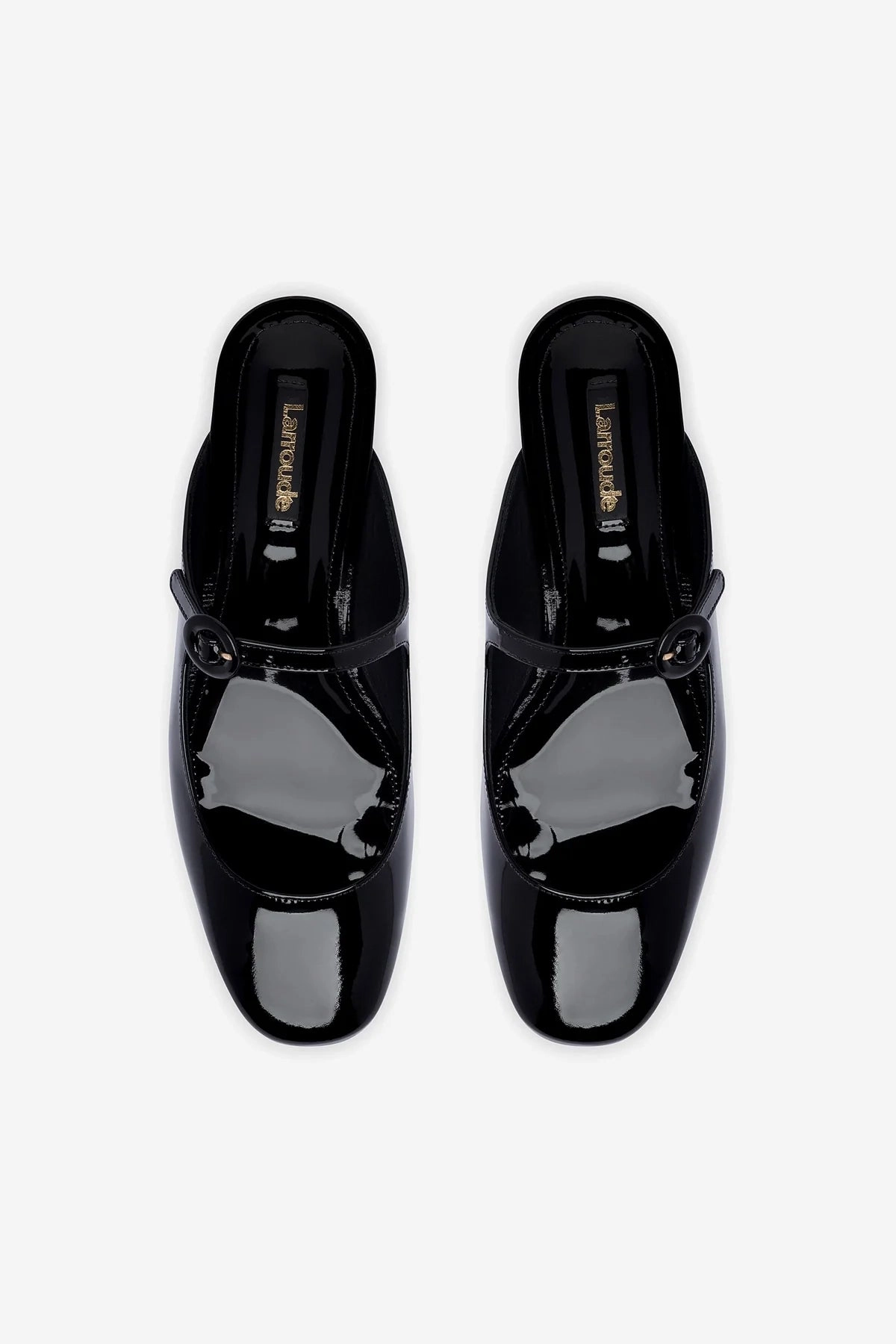 Blair Flat Mule In Black Patent Leather