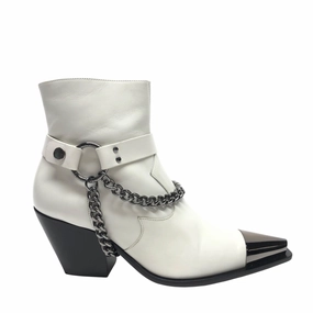 Boots Ankle Heels By Dundas In White, Size: 7