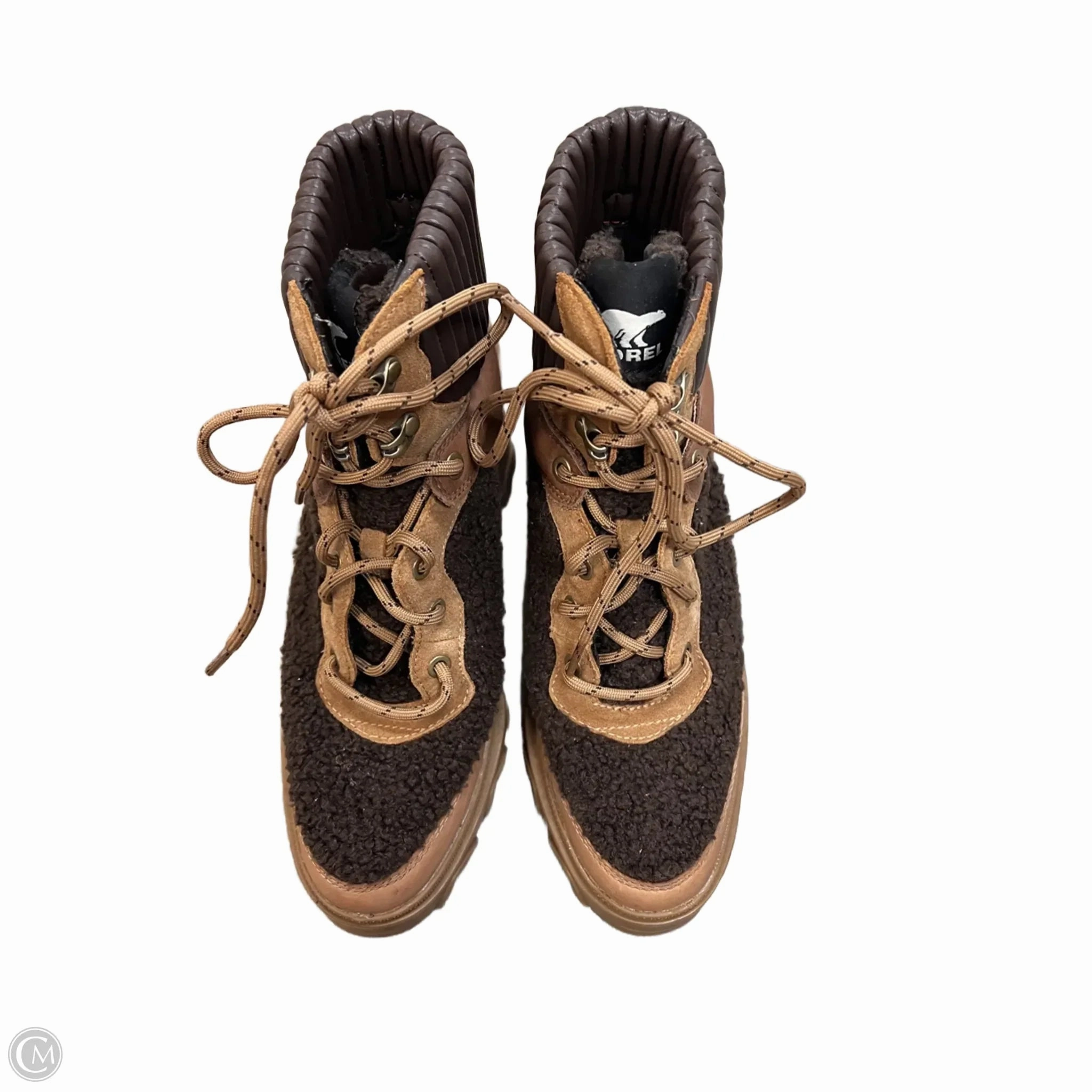 Boots Ankle Heels By Sorel In Tan, Size: 9.5