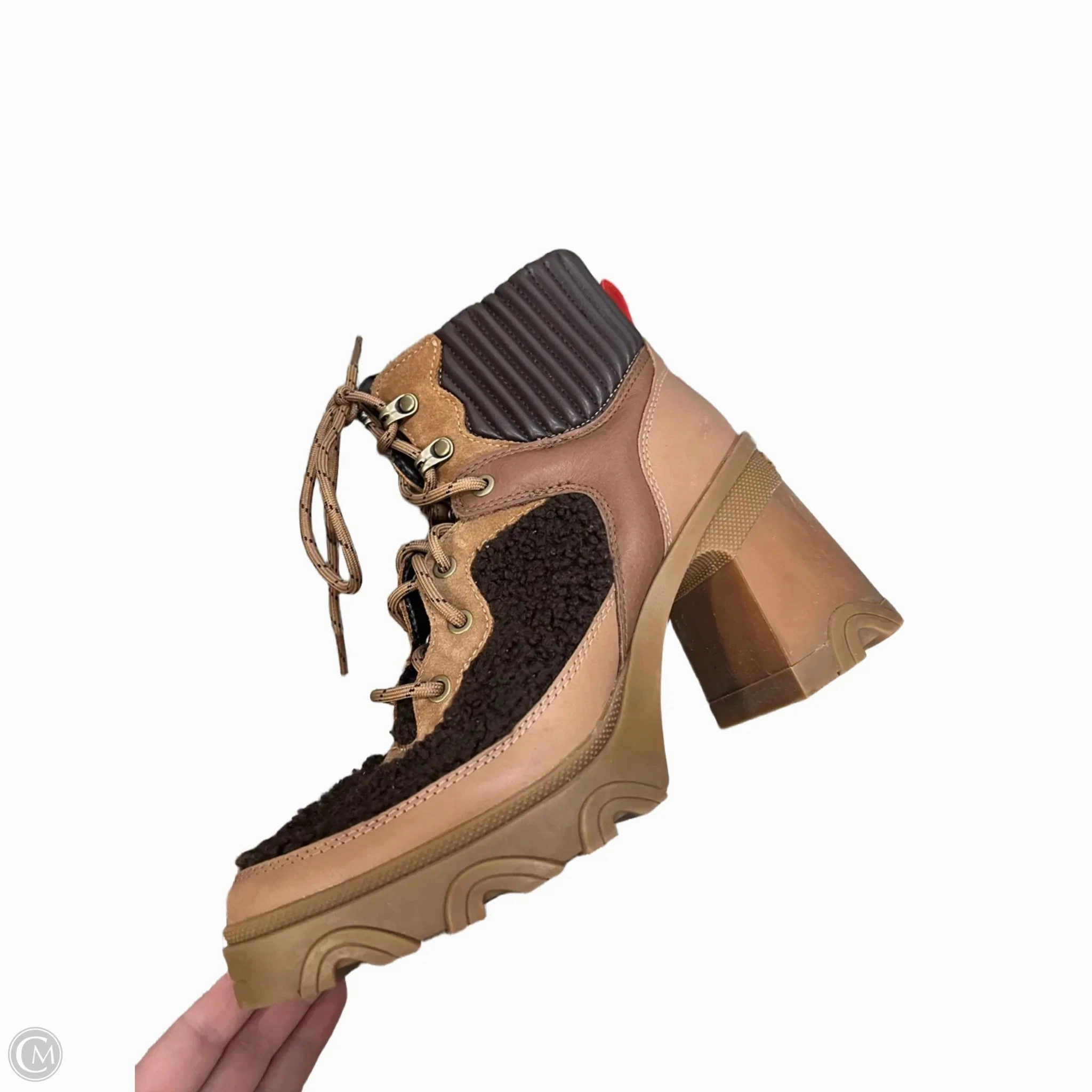 Boots Ankle Heels By Sorel In Tan, Size: 9.5