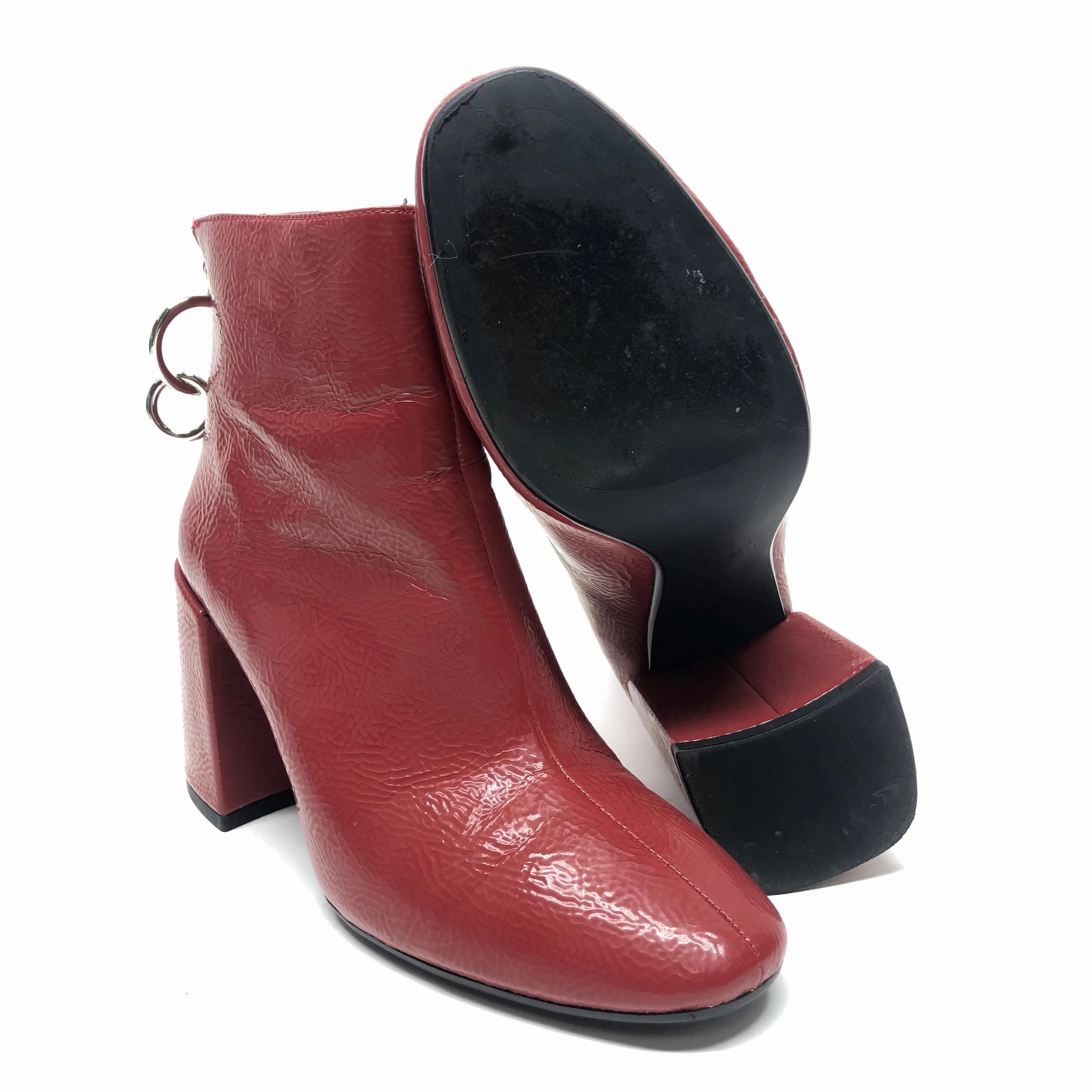 Boots Ankle Heels By Zara Women In Red, Size: 6