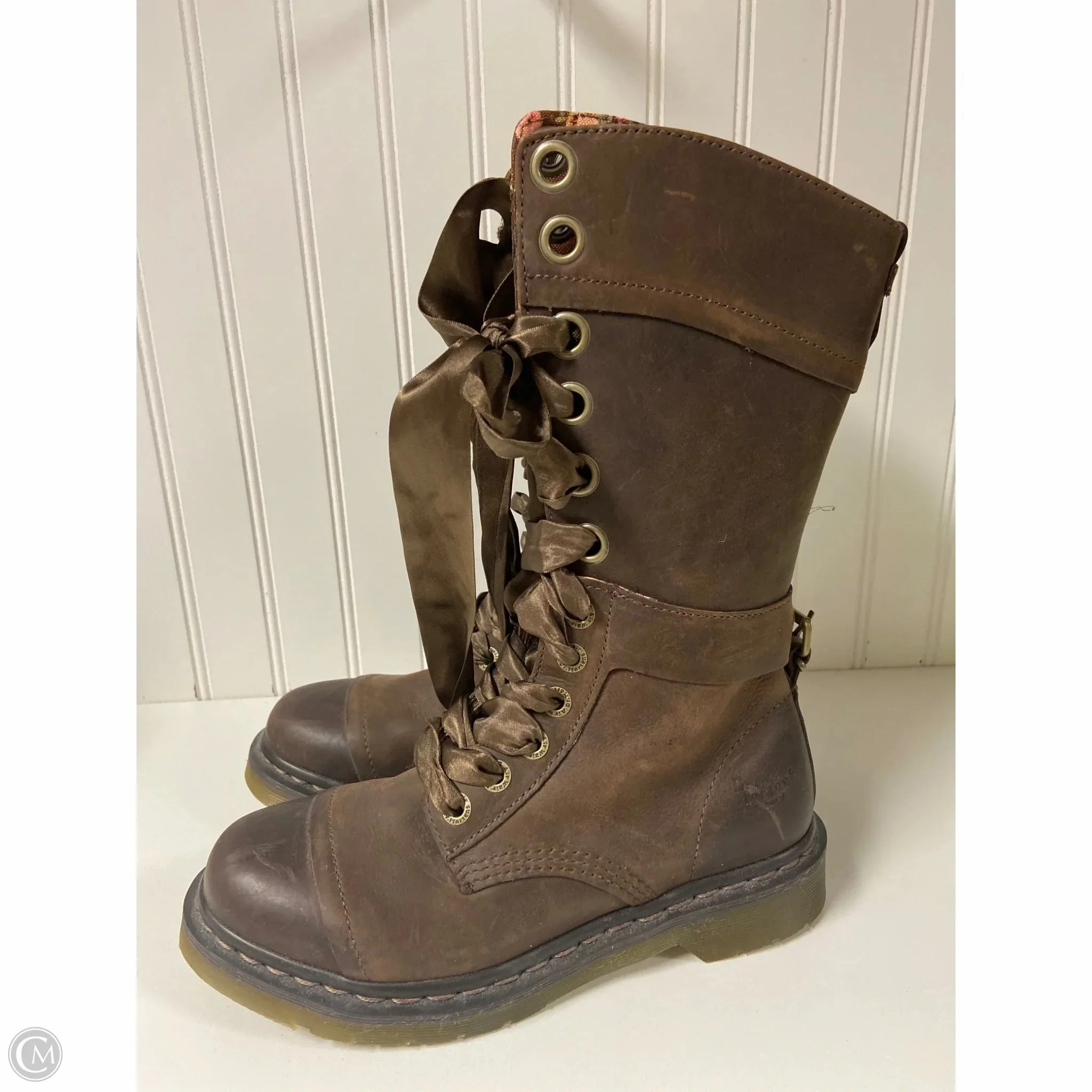 Boots Mid-calf Flats By Dr Martens In Brown, Size: 8