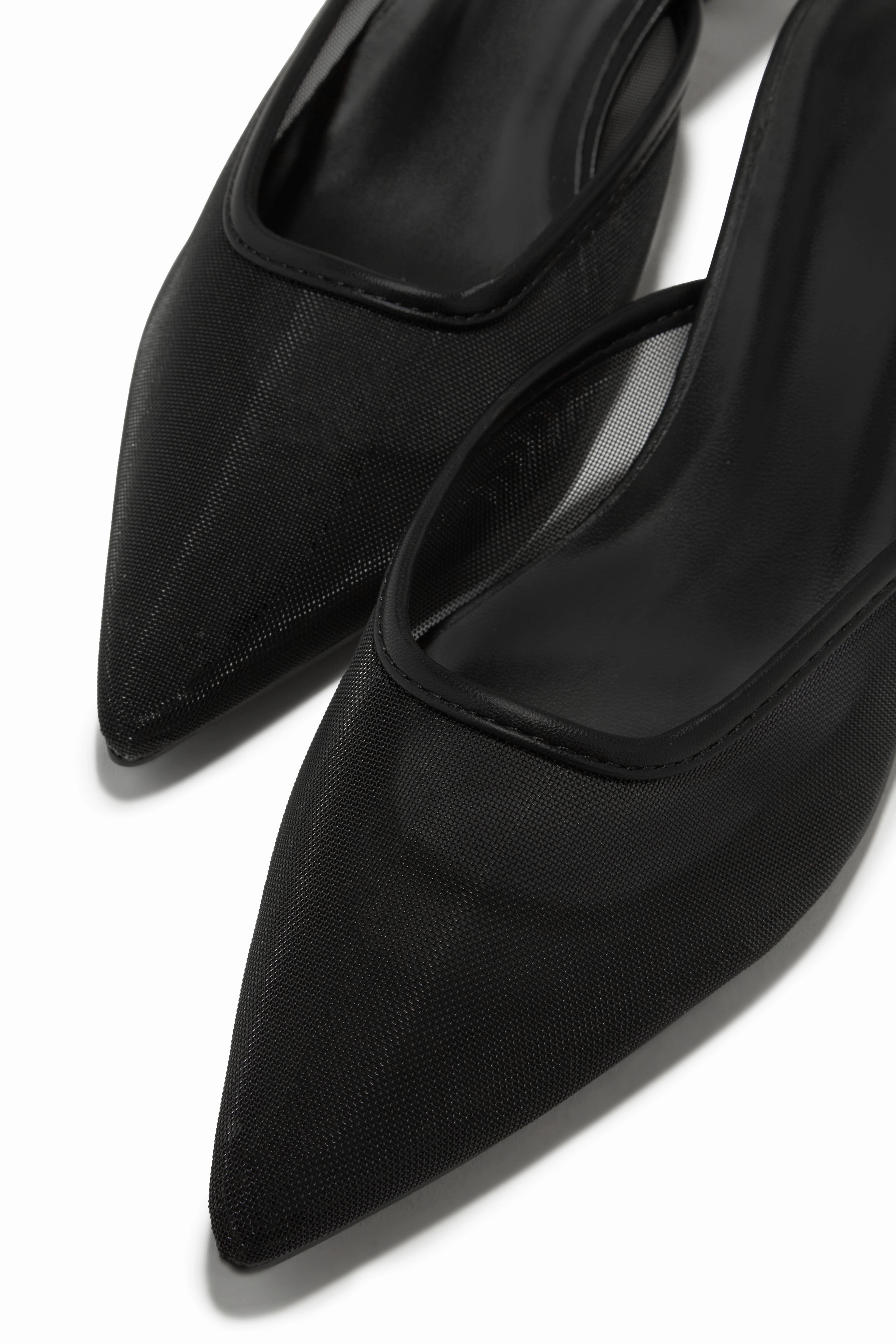 Brienne Mid Heel Mule Pumps - Black