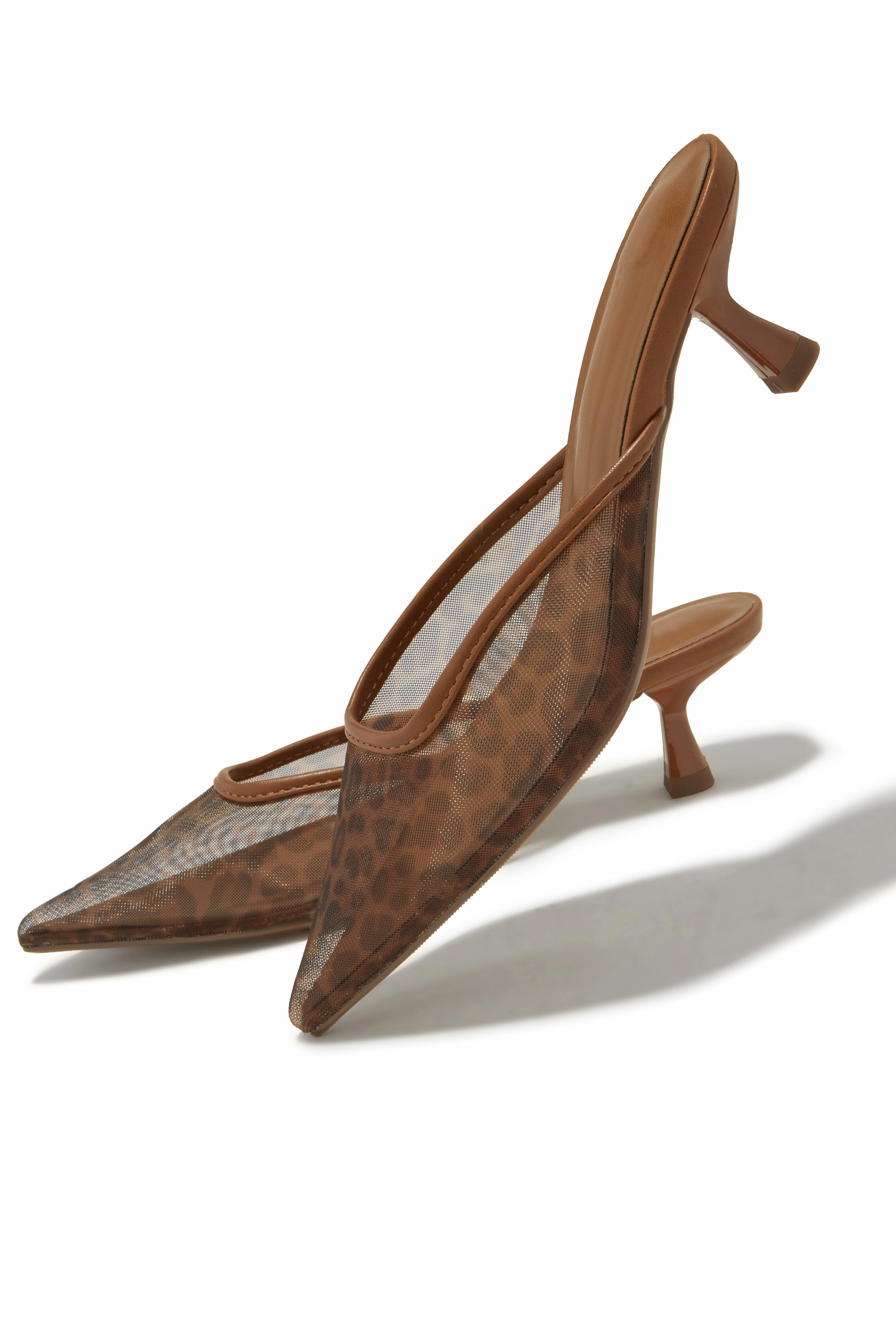 Brienne Mid Heel Mule Pumps - Leopard