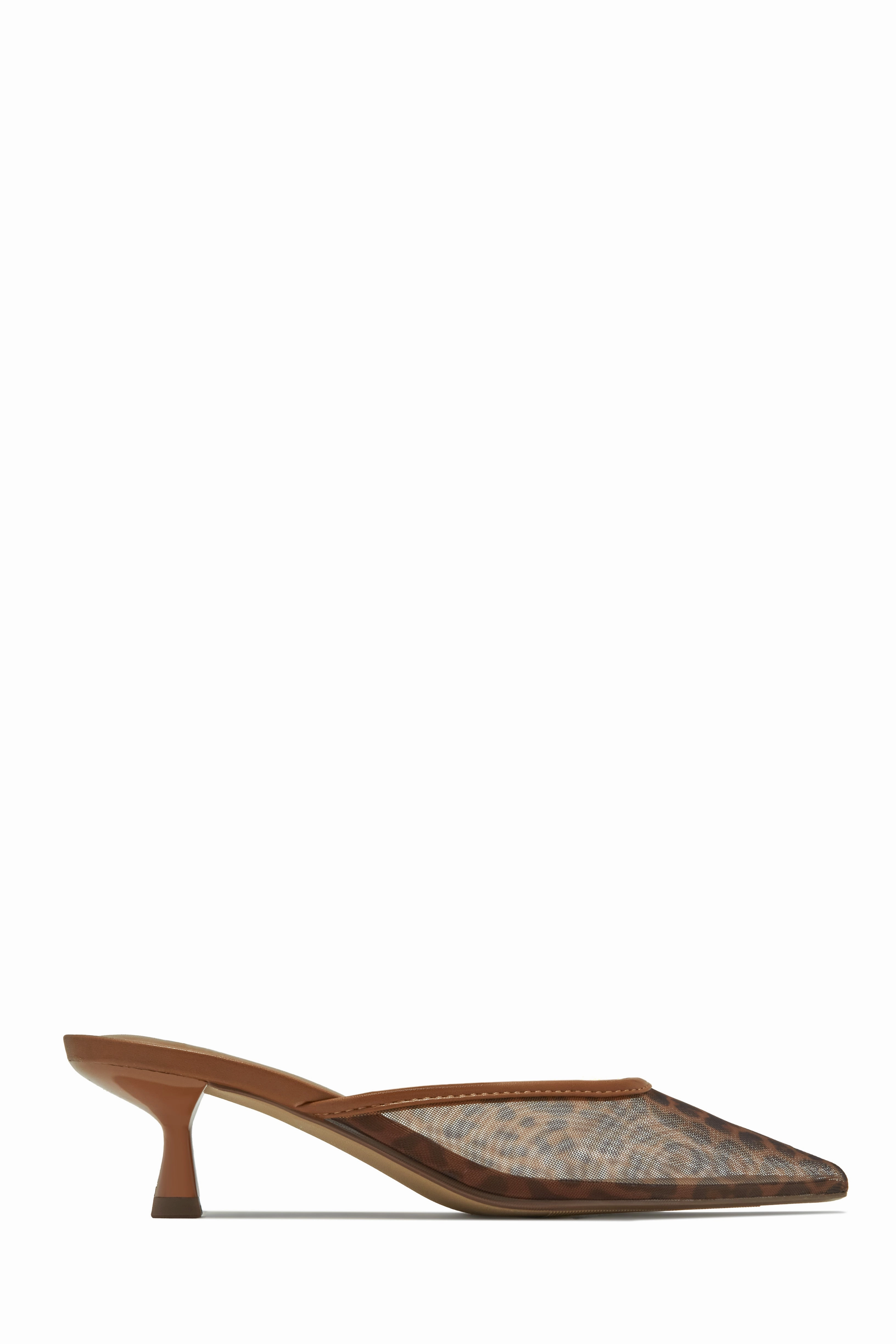 Brienne Mid Heel Mule Pumps - Leopard