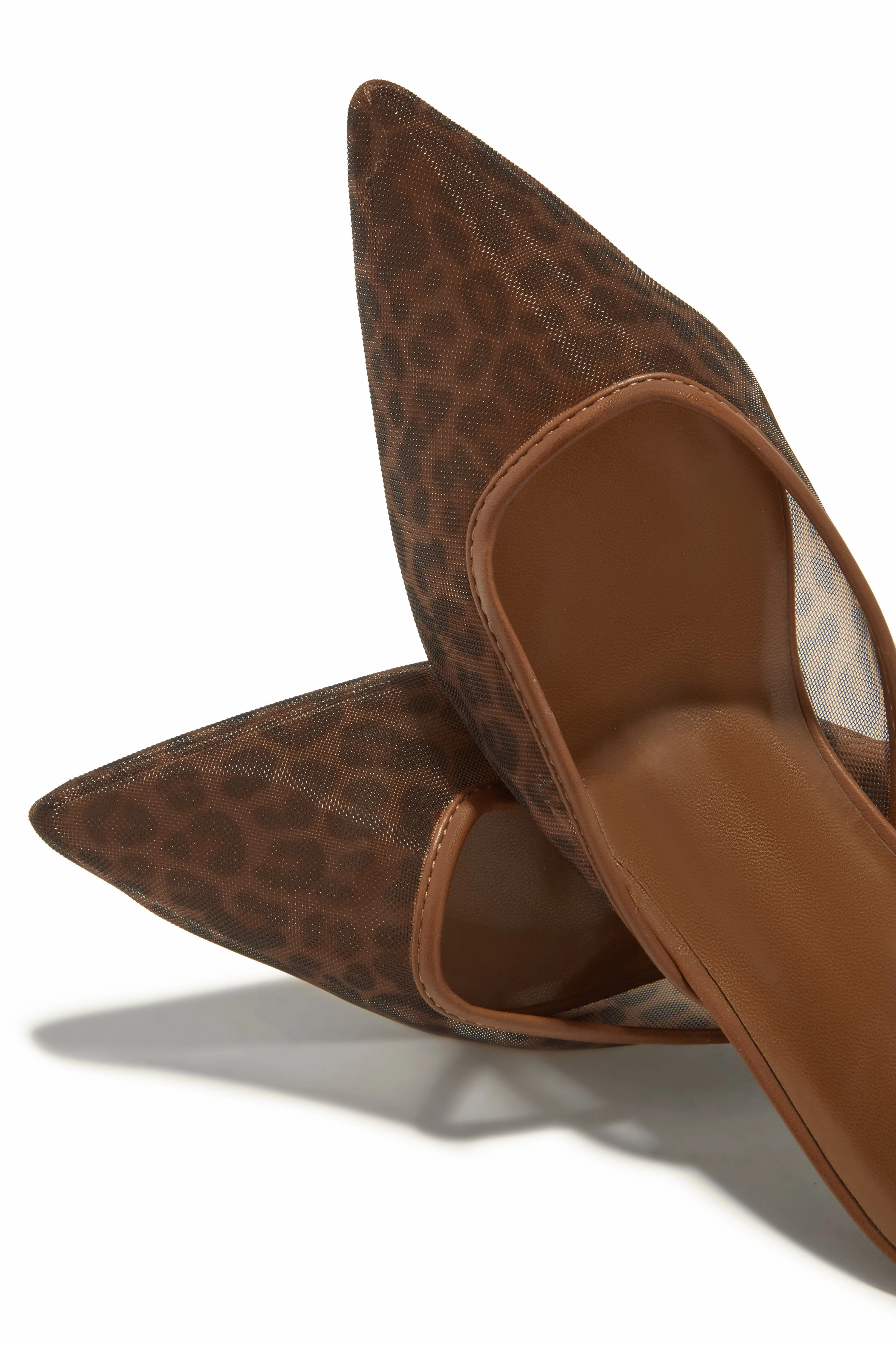 Brienne Mid Heel Mule Pumps - Leopard