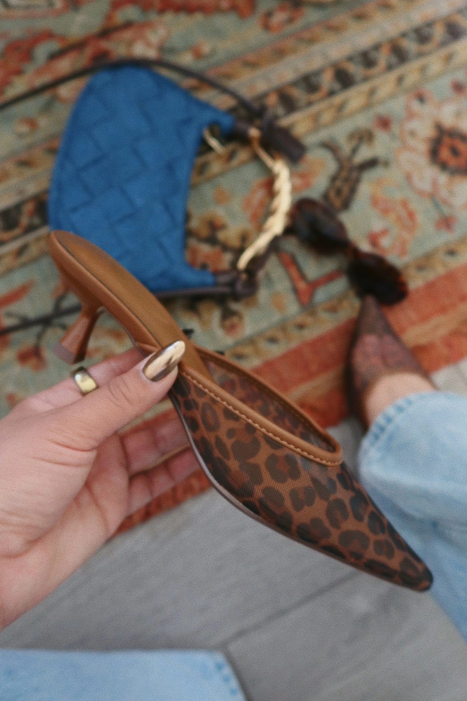 Brienne Mid Heel Mule Pumps - Leopard