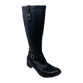 Buckle Stretch Boots Knee Flats By Aetrex In Black, Size: 8.5