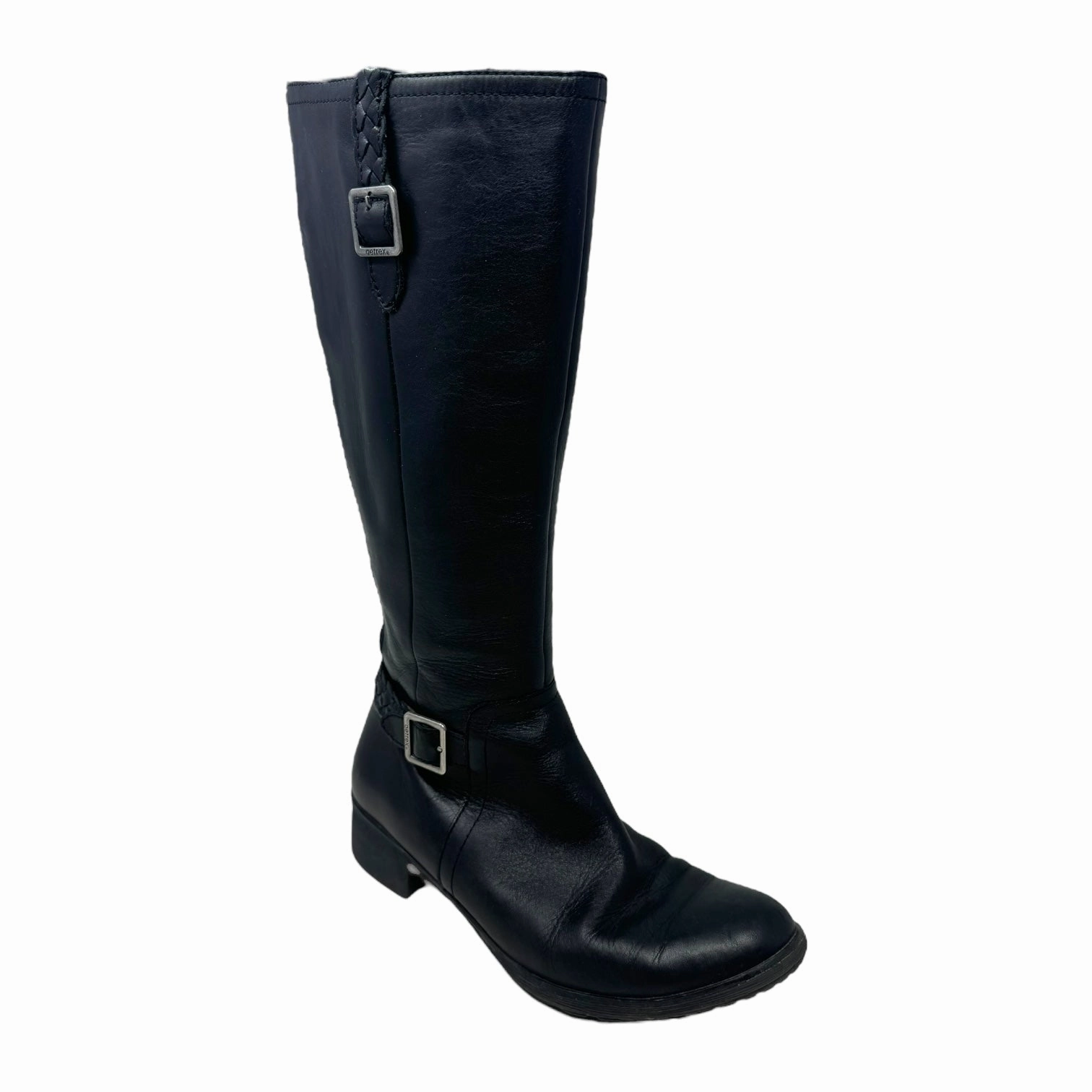 Buckle Stretch Boots Knee Flats By Aetrex In Black, Size: 8.5