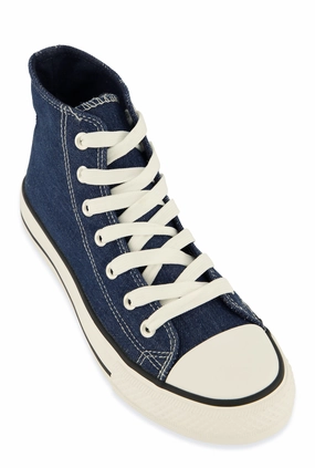 Canvas High Top Lace Up Sneakers