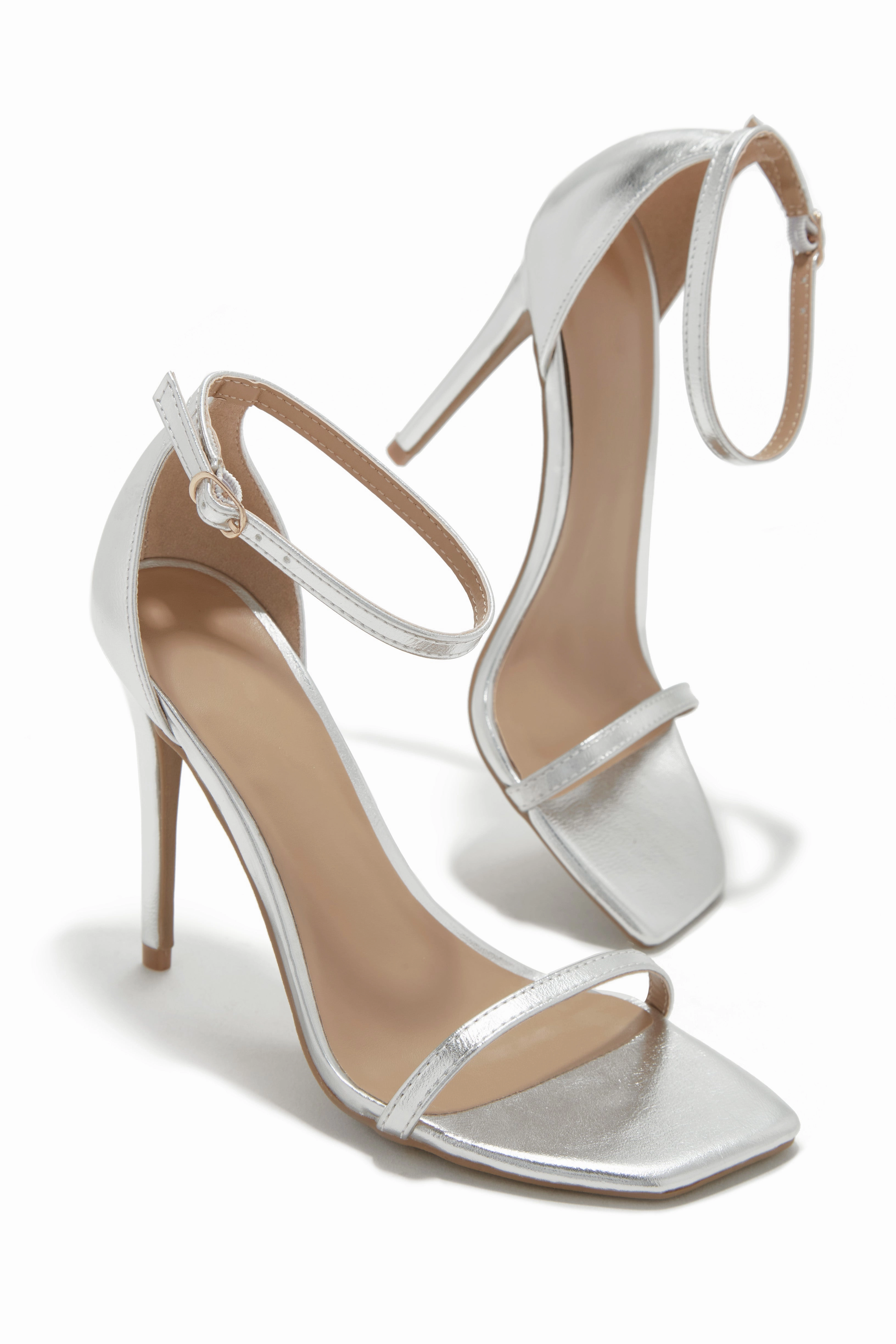Celebrate Life Single Sole High Heels - Silver