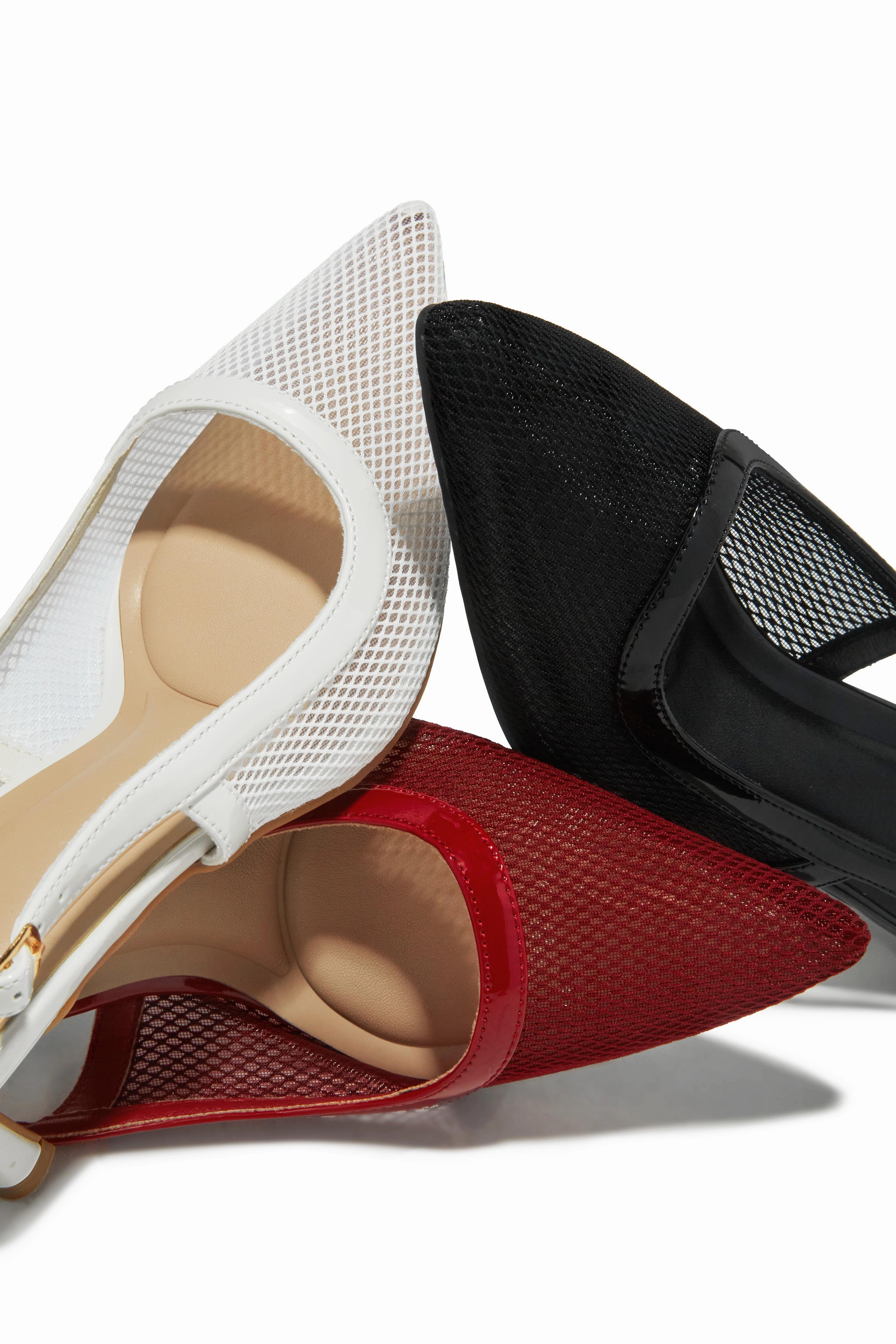 Chloey Slingback Mid Heel Pumps - Ivory