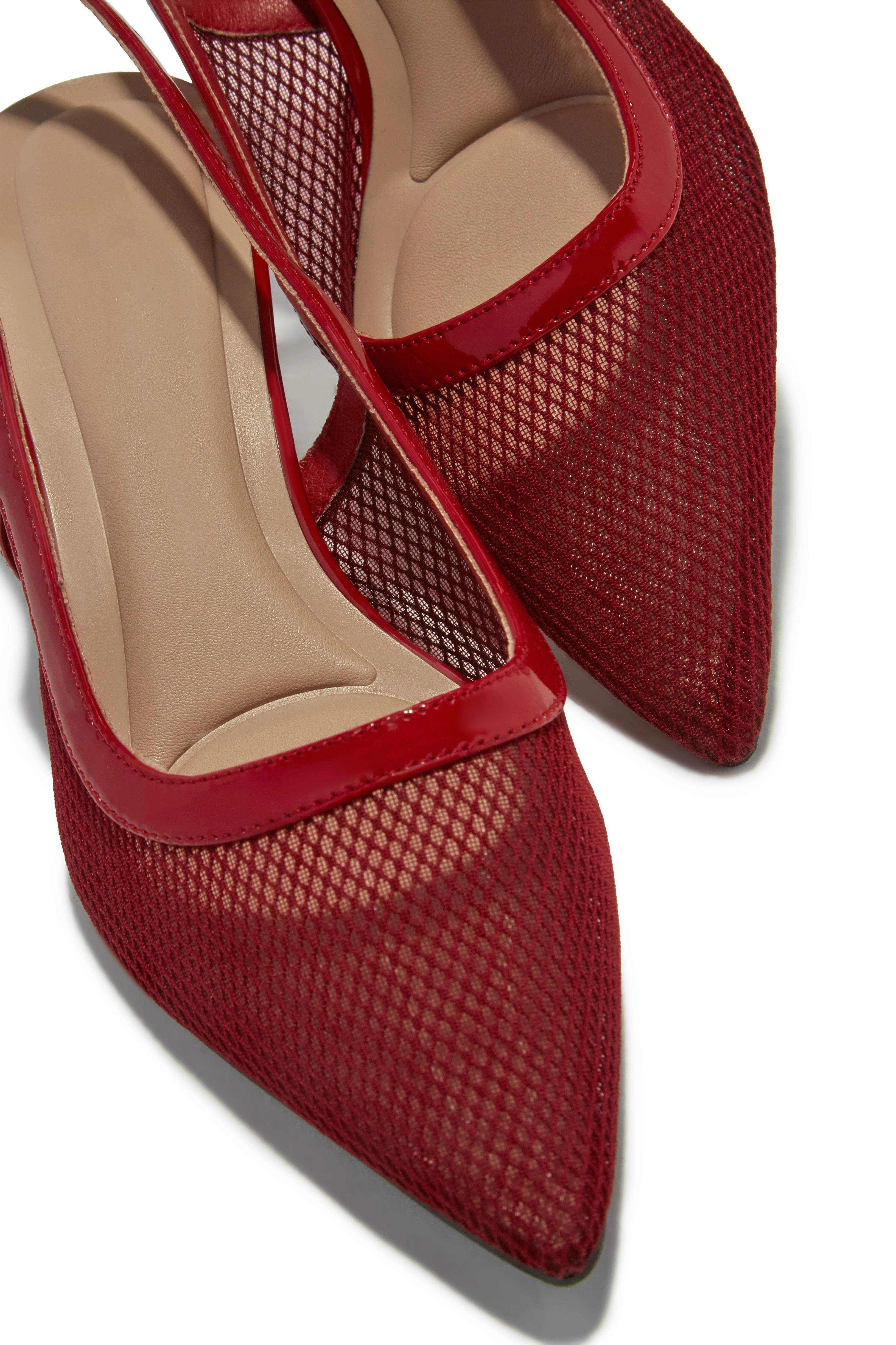 Chloey Slingback Mid Heel Pumps - Wine
