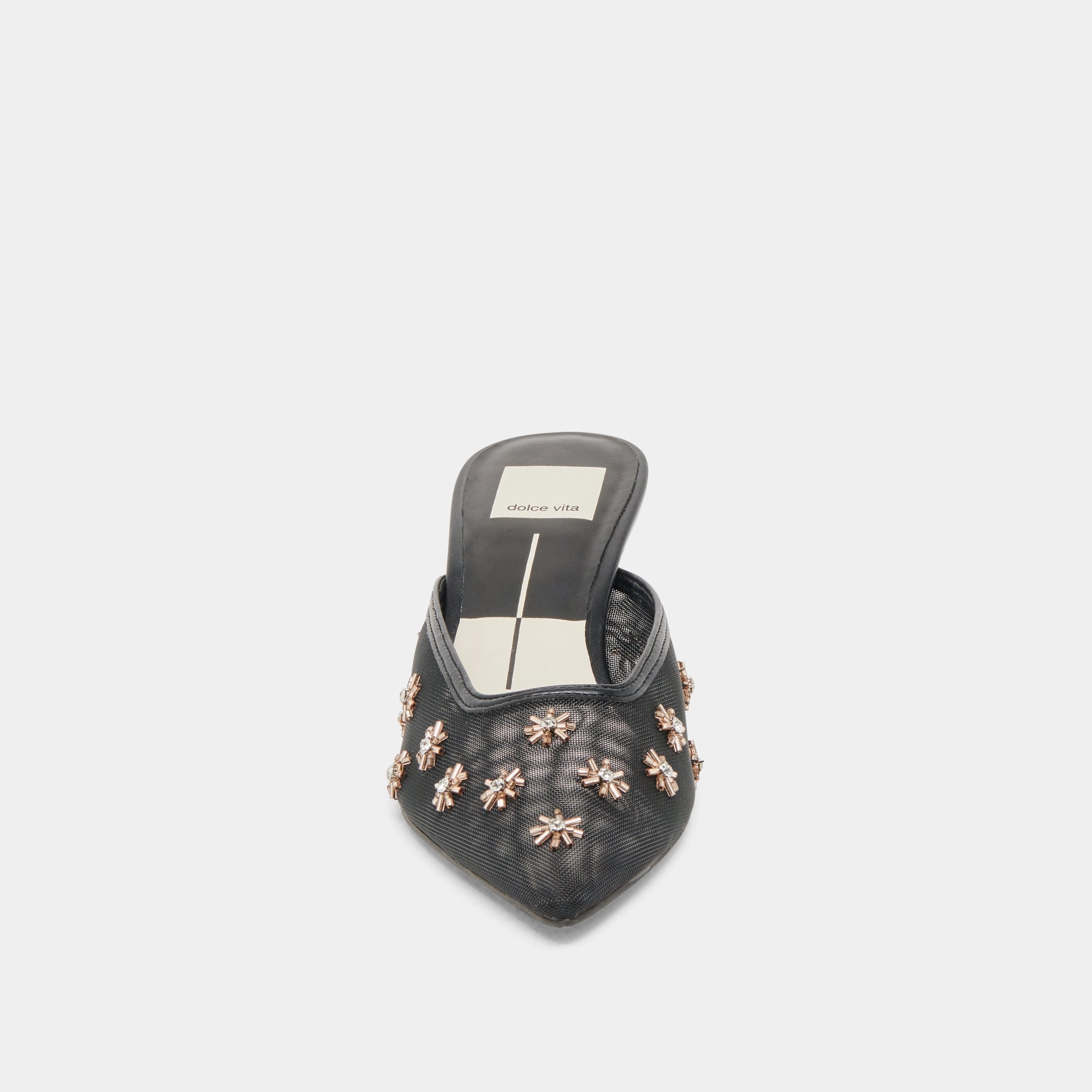 CLARA WIDE HEELS BLACK MESH