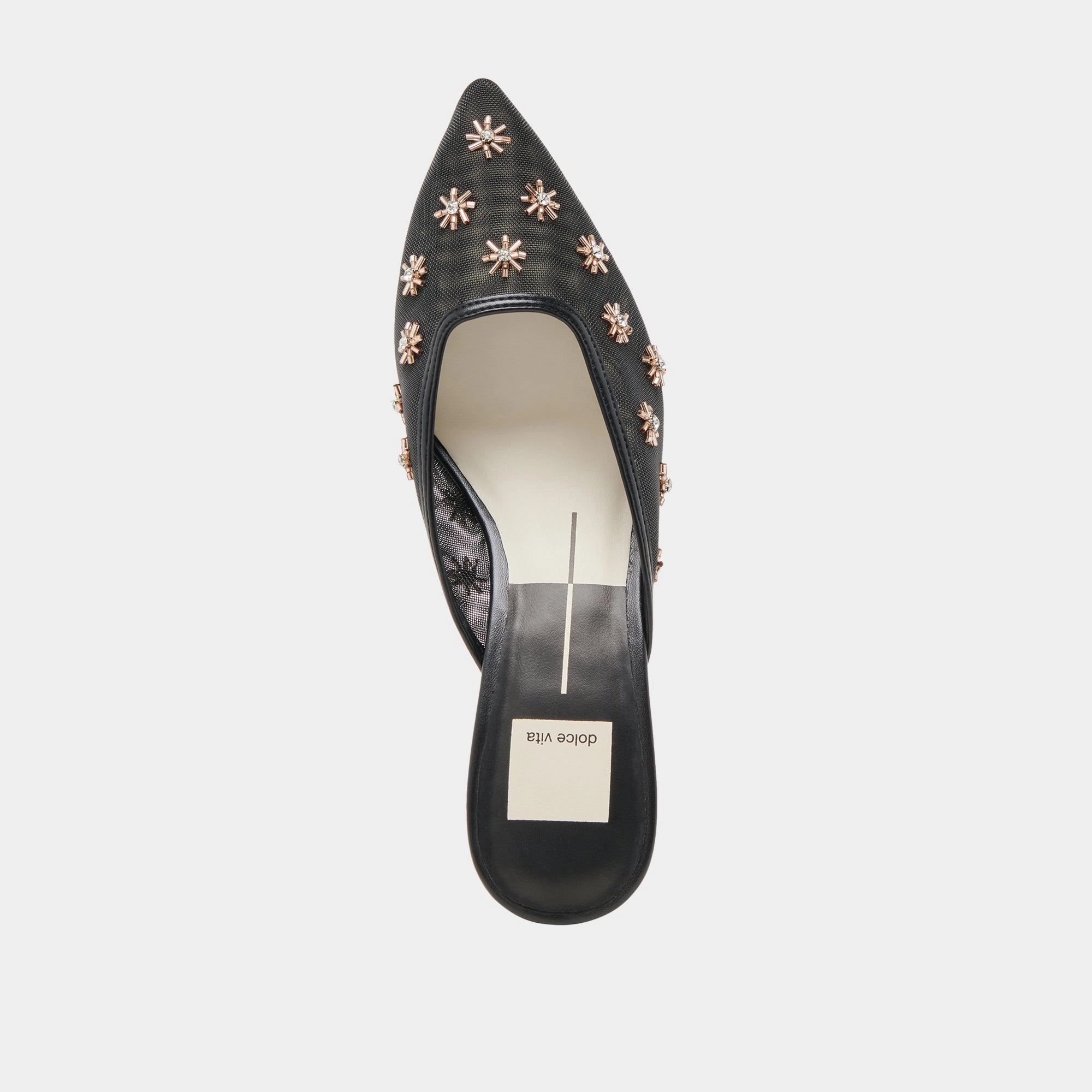 CLARA WIDE HEELS BLACK MESH