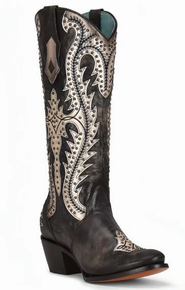 Corral C3834 Black/Brown Tall Western Boots