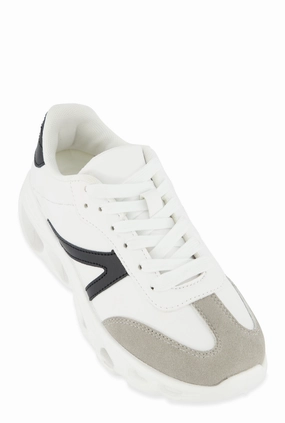 Cut Out Sole Lace Up Sneakers