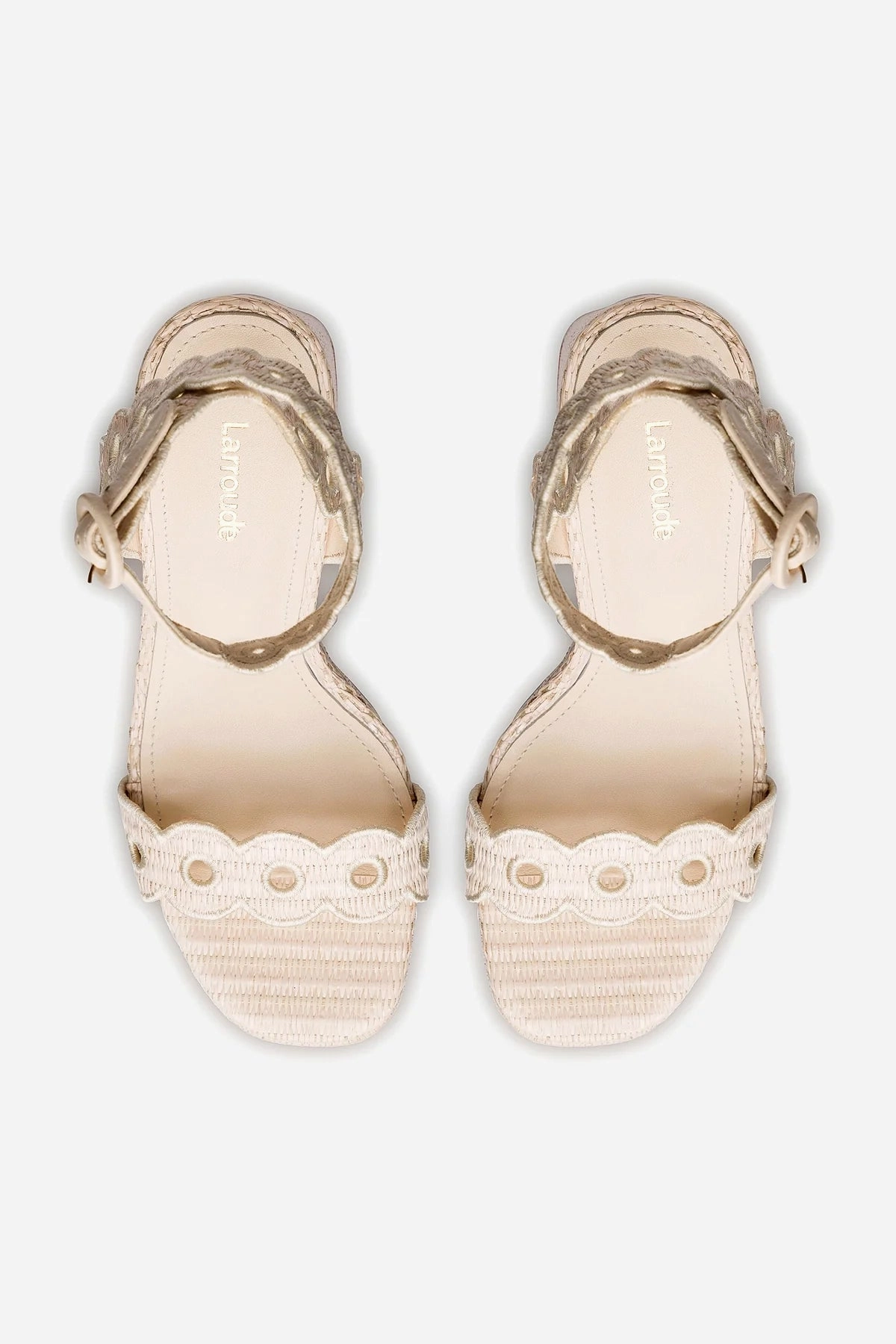 Dolly Broderie Sandal In Natural Raffia