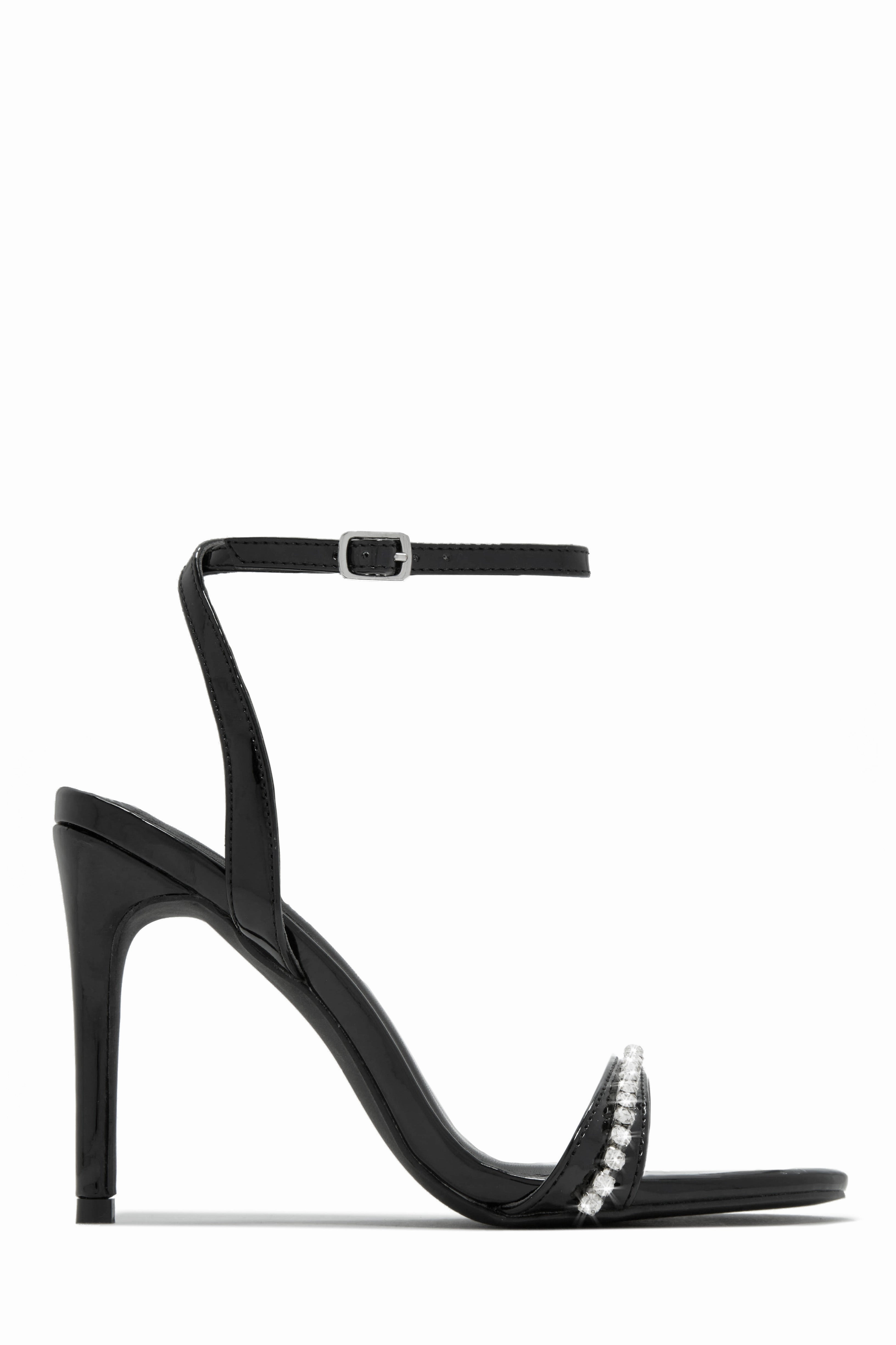 First Date Ankle Strap High Heels - Blue