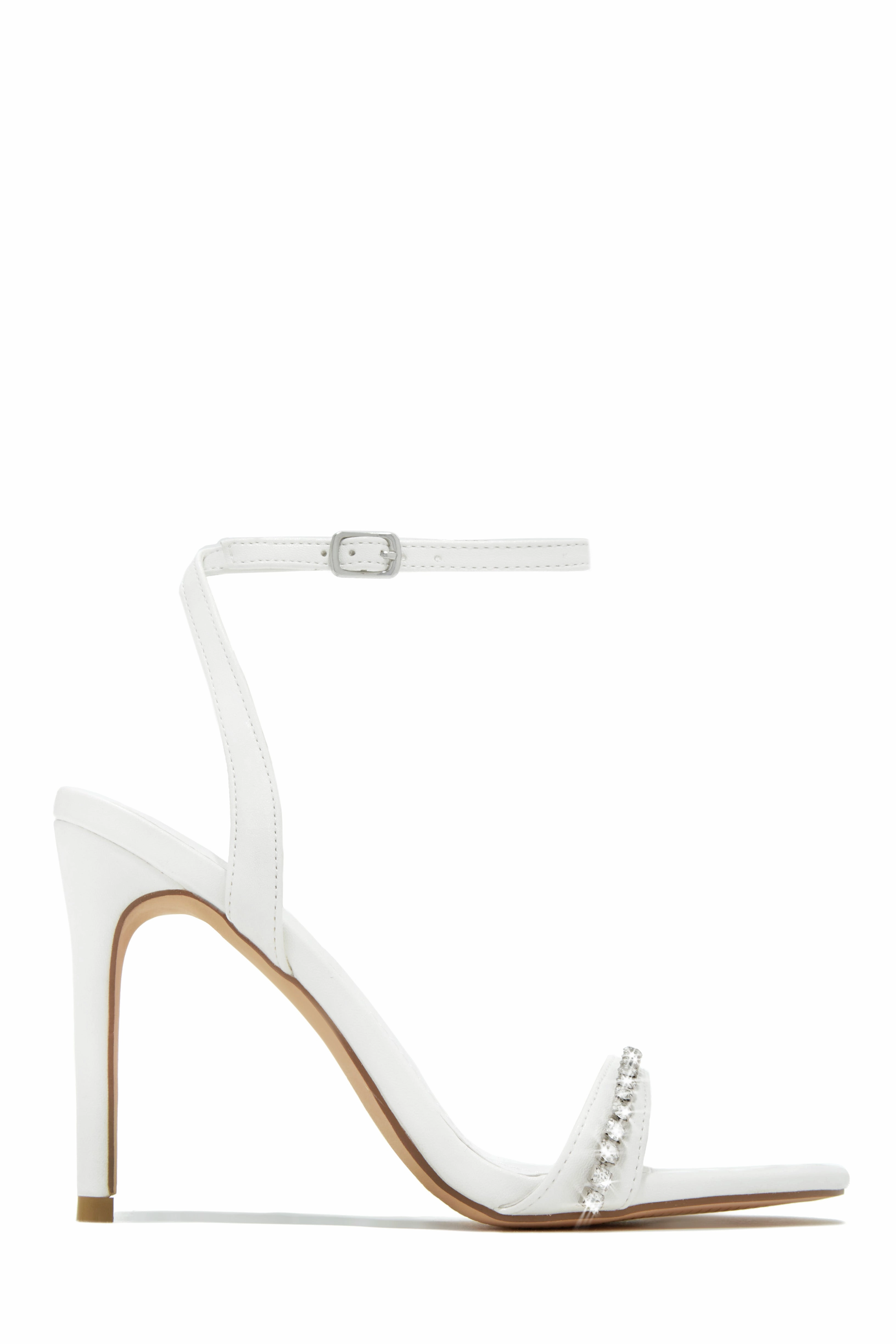First Date Ankle Strap High Heels - Blue