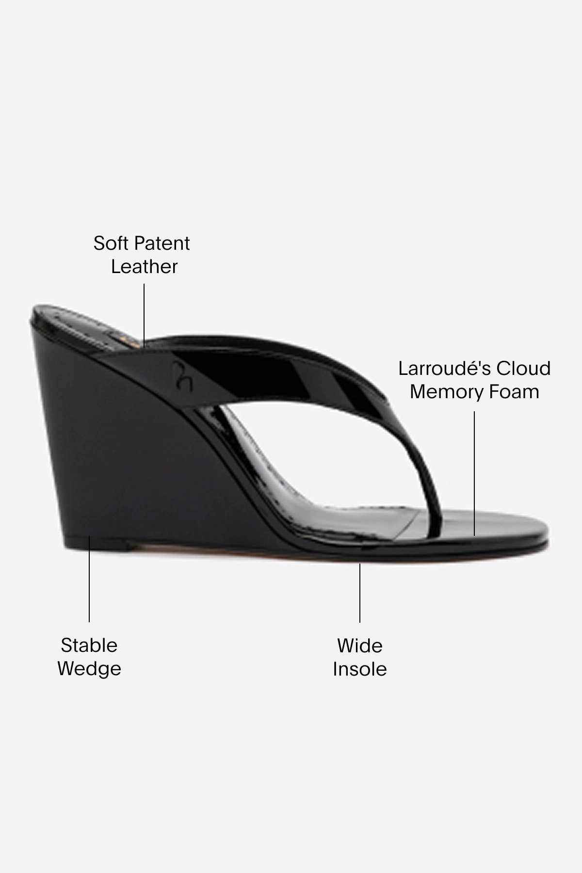 Gaia Wedge Sandal In Black Leather