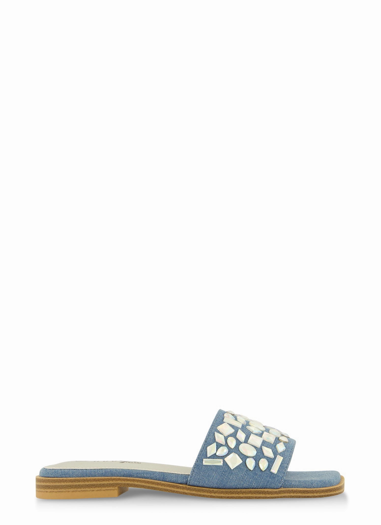 Gemstone Band Square Toe Slide Sandals
