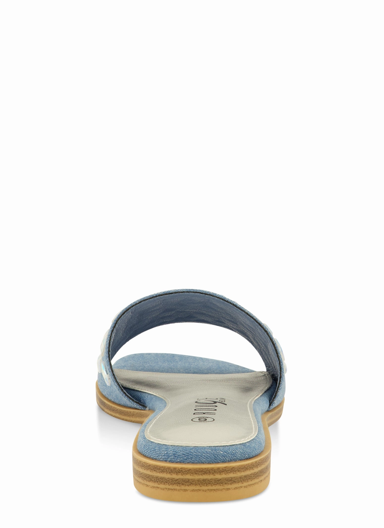 Gemstone Band Square Toe Slide Sandals