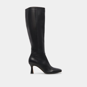 GYRA WIDE CALF BOOTS BLACK LEATHER - re:vita