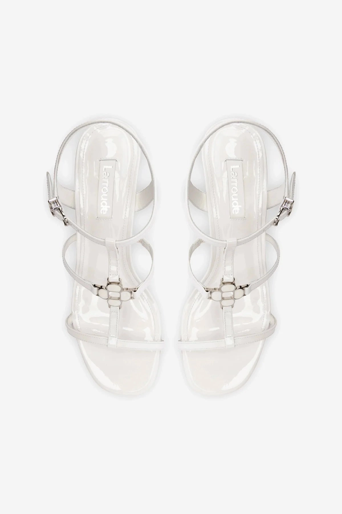 Hana Block In White Patent Leather