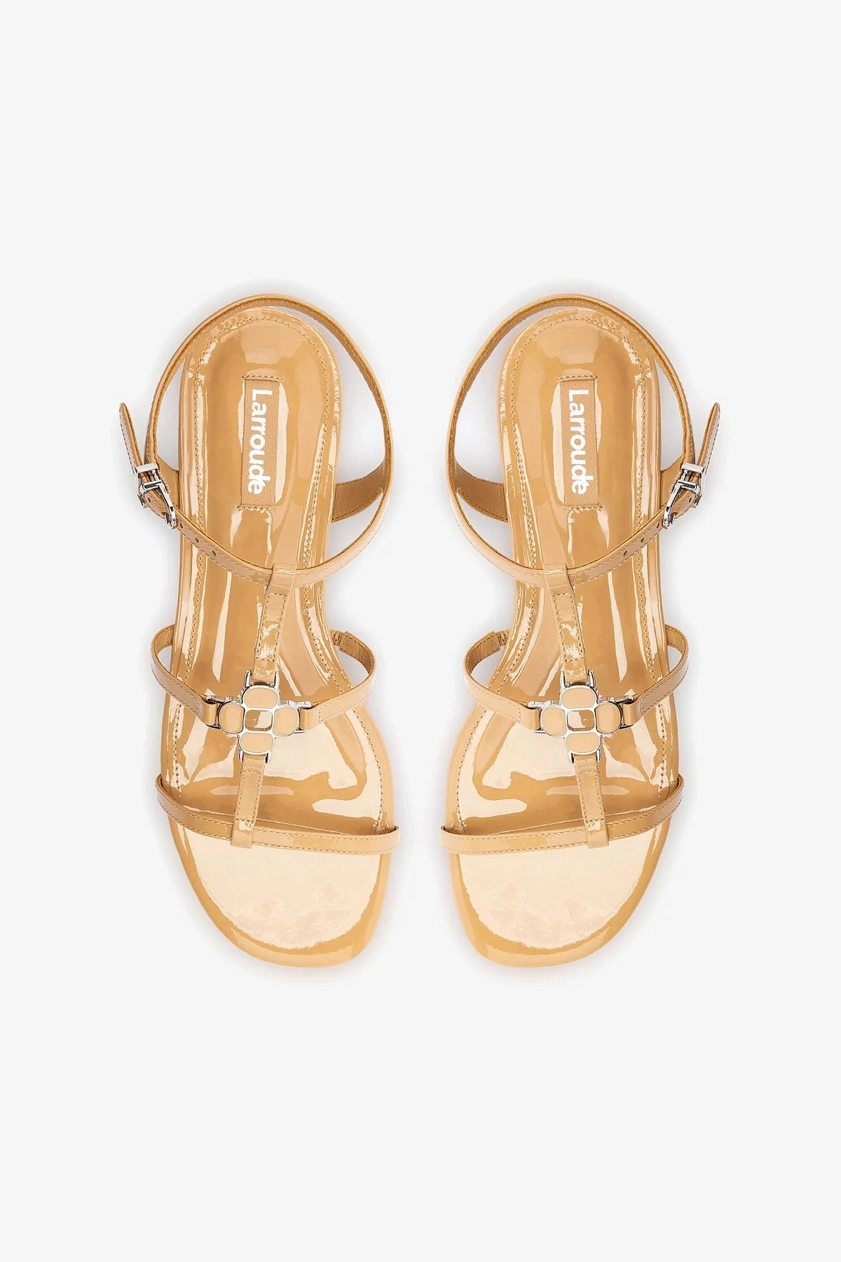 Hana Flat In Tan Patent Leather