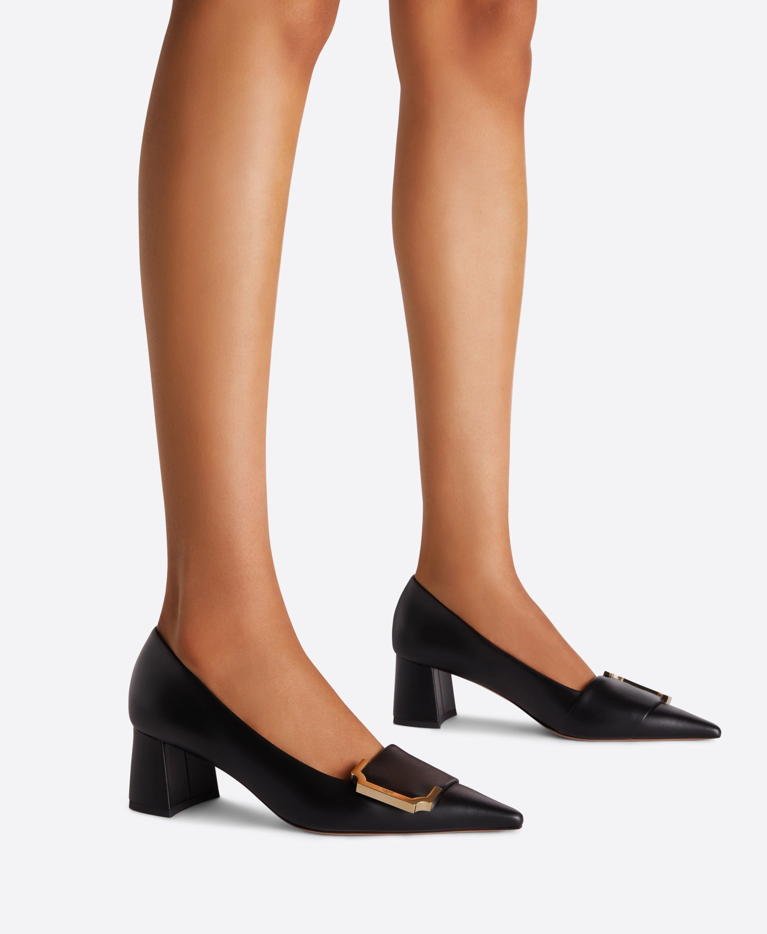 Hayes 45 Black Leather Pumps