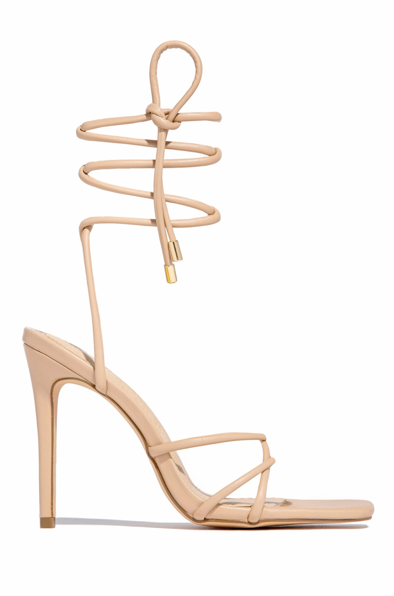 Holly Lace Up Strappy Heels - Silver