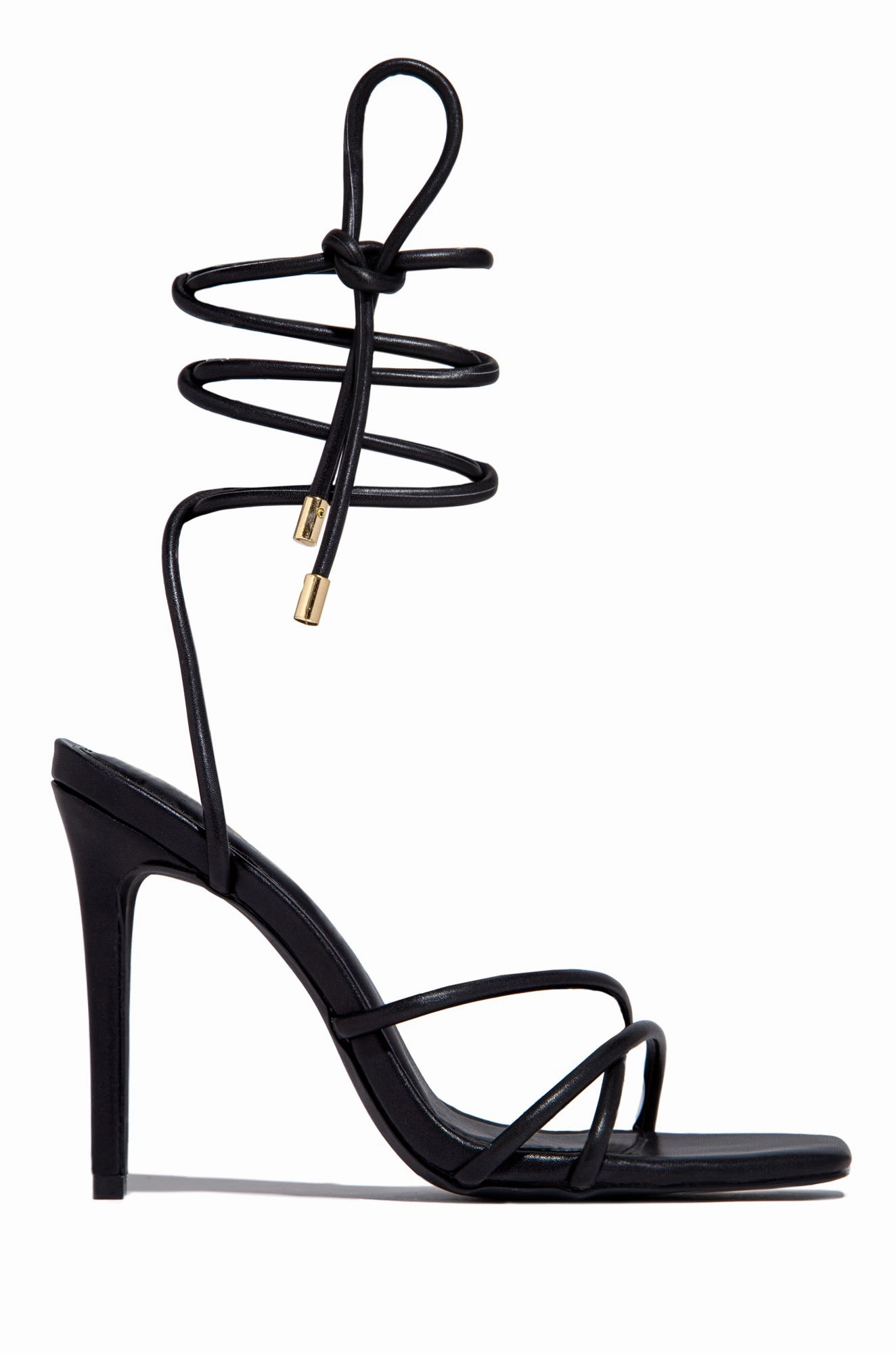 Holly Lace Up Strappy Heels - Silver