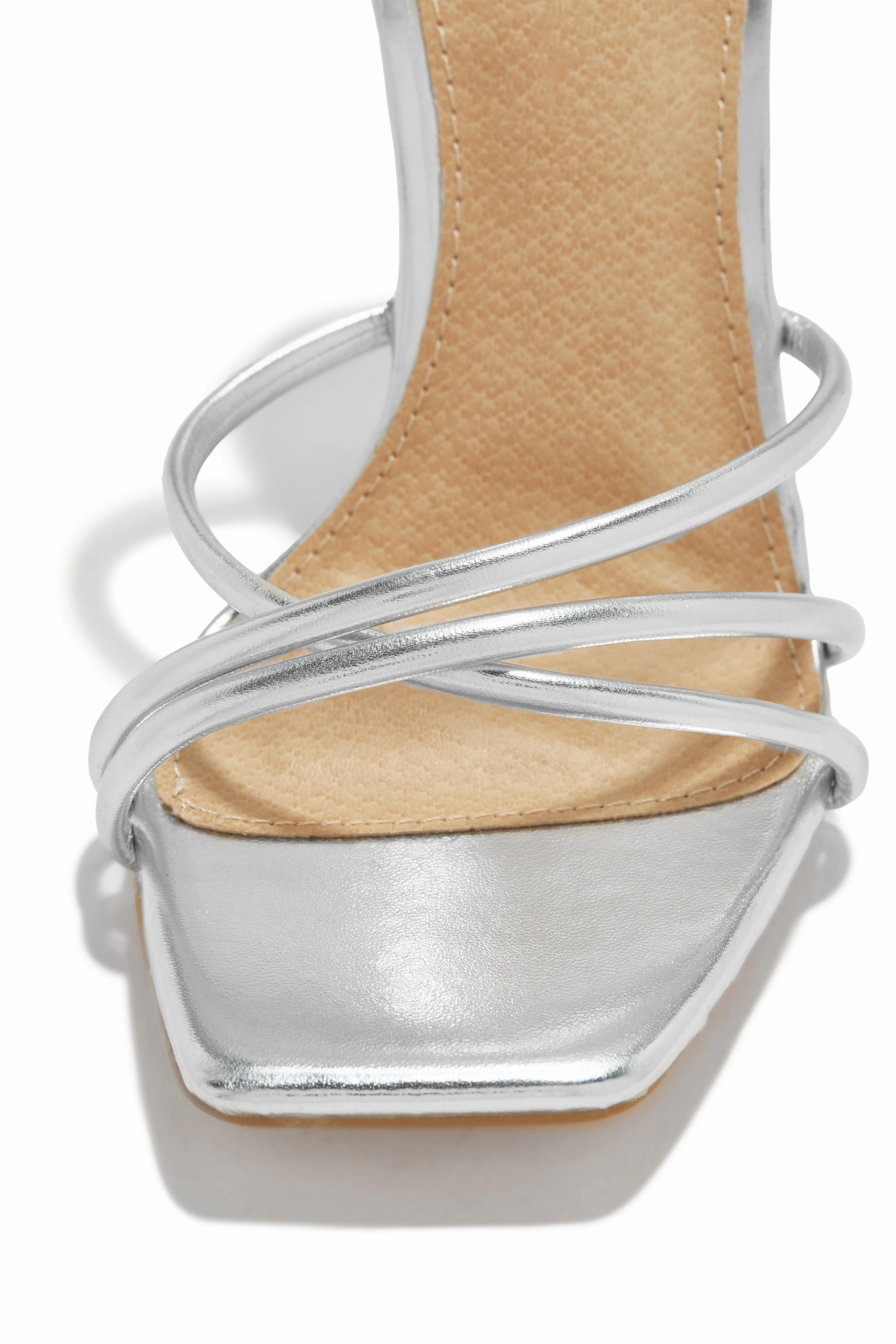 Holly Lace Up Strappy Heels - Silver
