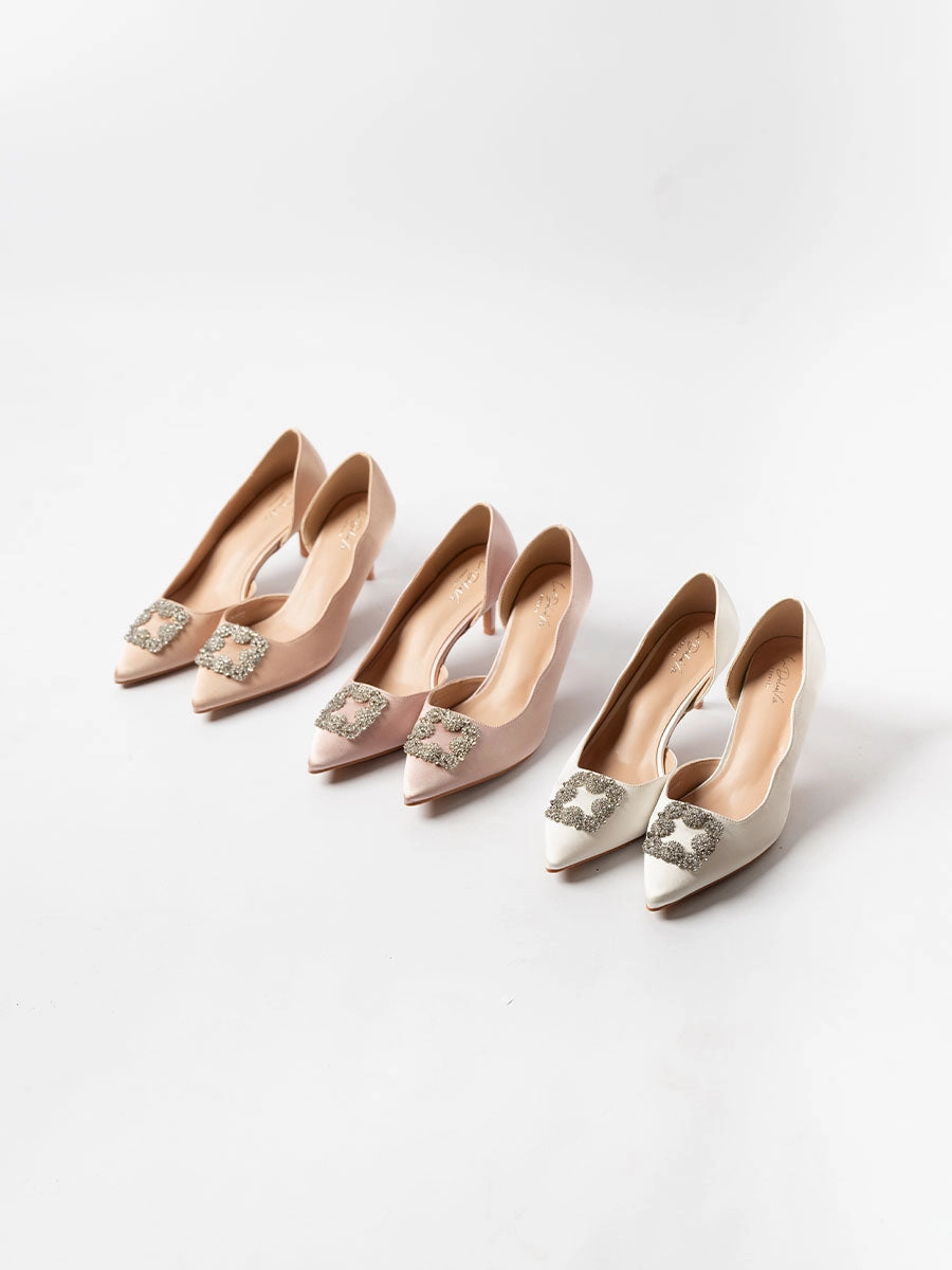 Inara Satin Rhinestone Heels