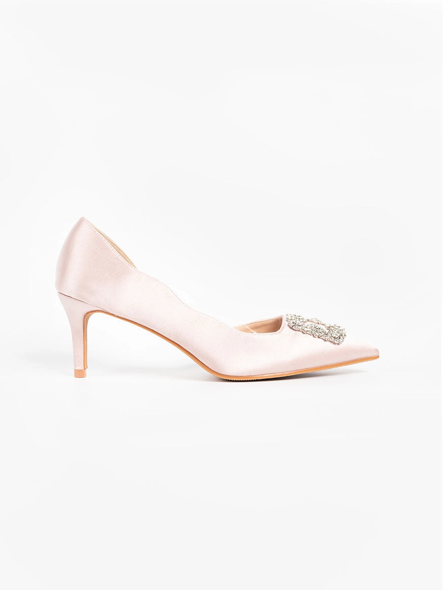 Inara Satin Rhinestone Heels